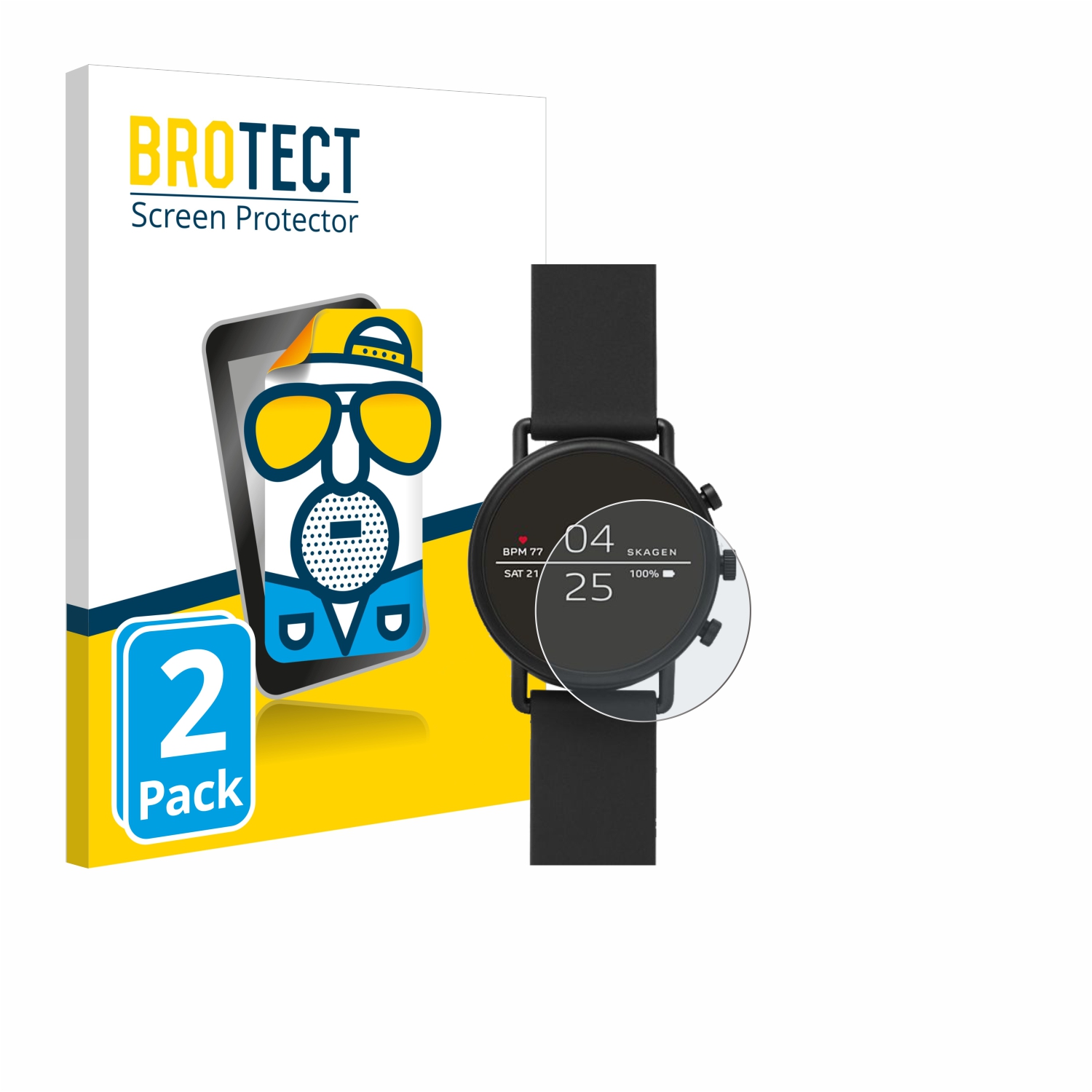 2x BROTECT Entspiegelungs-Folie pro Skagen Smartwatch Falster 2