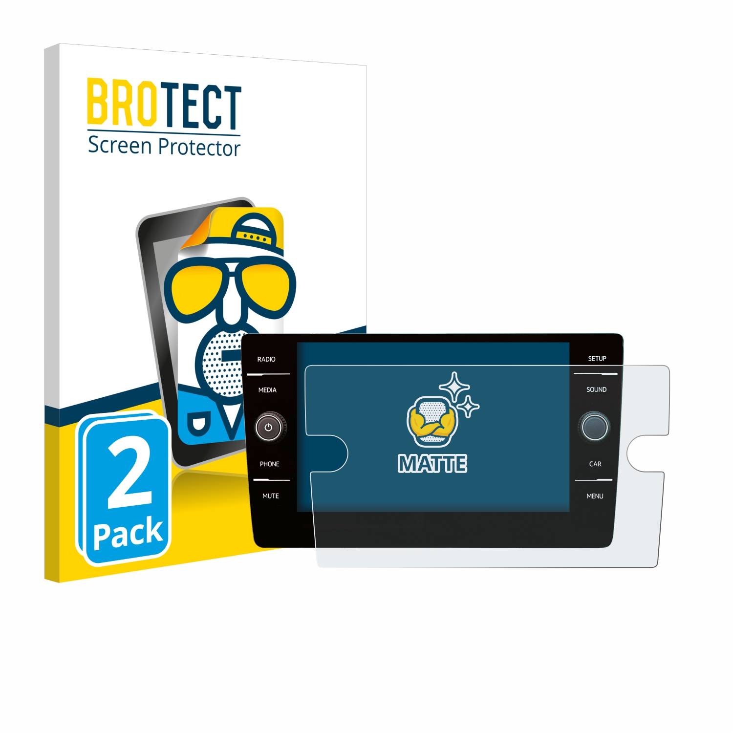 2x BROTECT Entspiegelungs-Folie pro Volkswagen Golf 7 2019 Discover Media 8