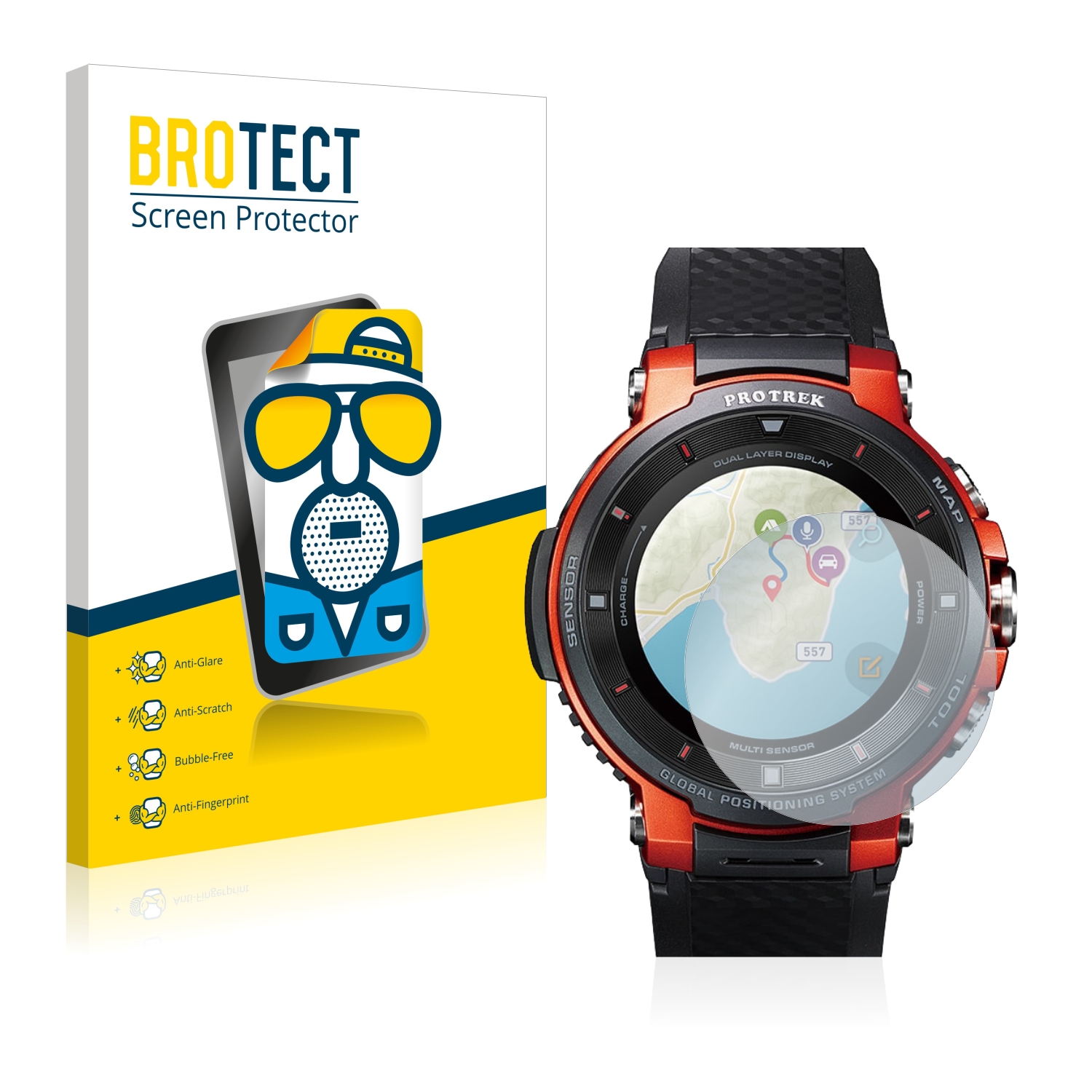 2x BROTECT Entspiegelungs-Folie pro Casio Pro Trek Smart WSD-F30