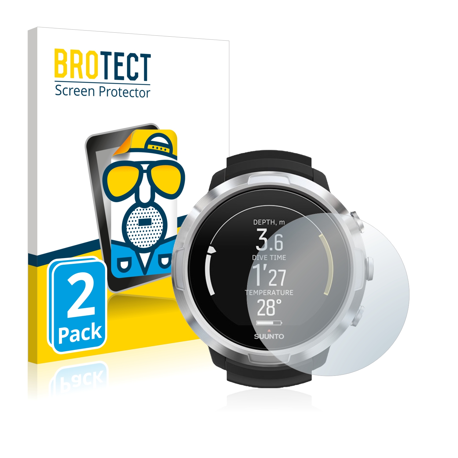 2x BROTECT Entspiegelungs-Folie pro Suunto D6 Support