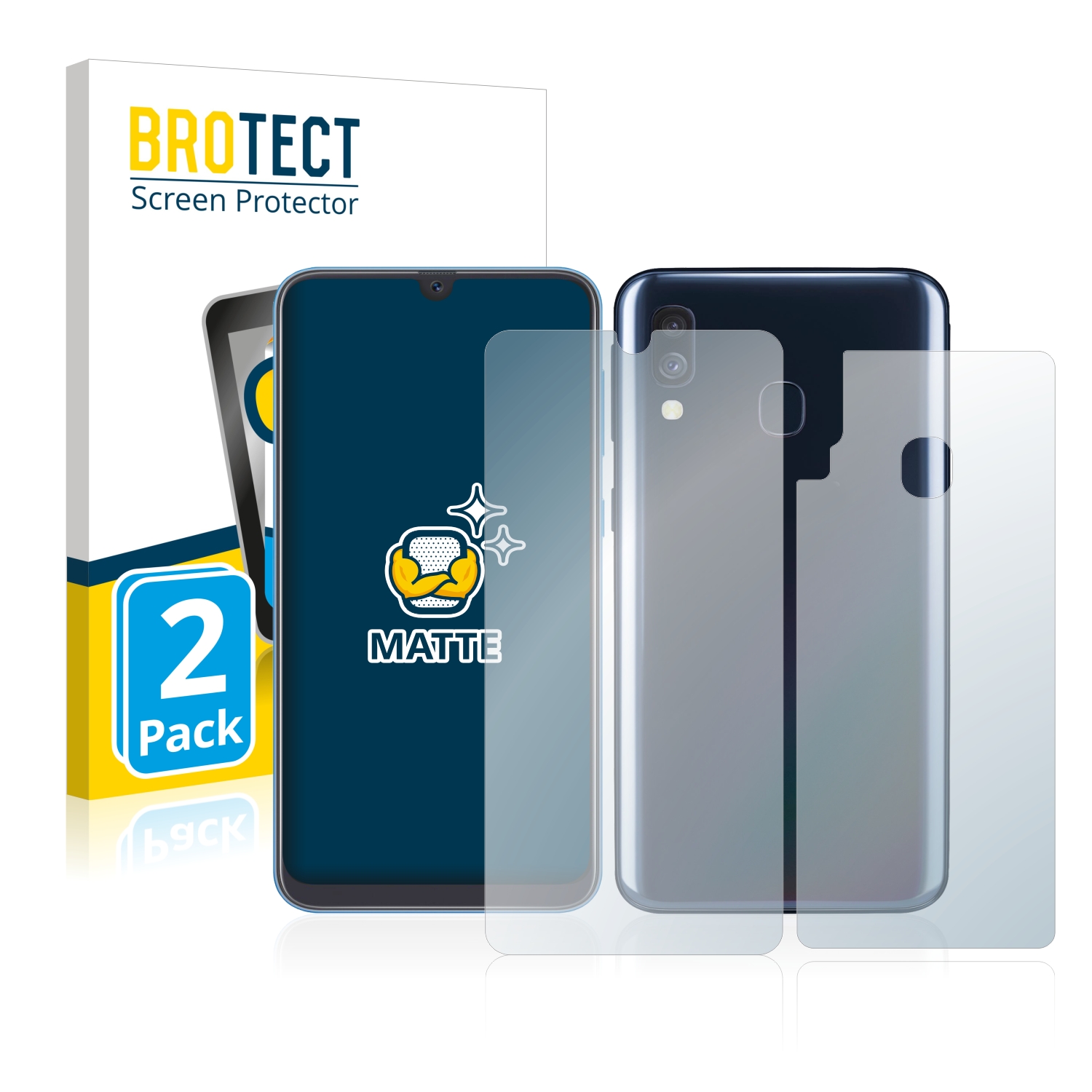 2x BROTECT Entspiegelungs-Folie pro Samsung Galaxy A40 (displej+zadní strana)