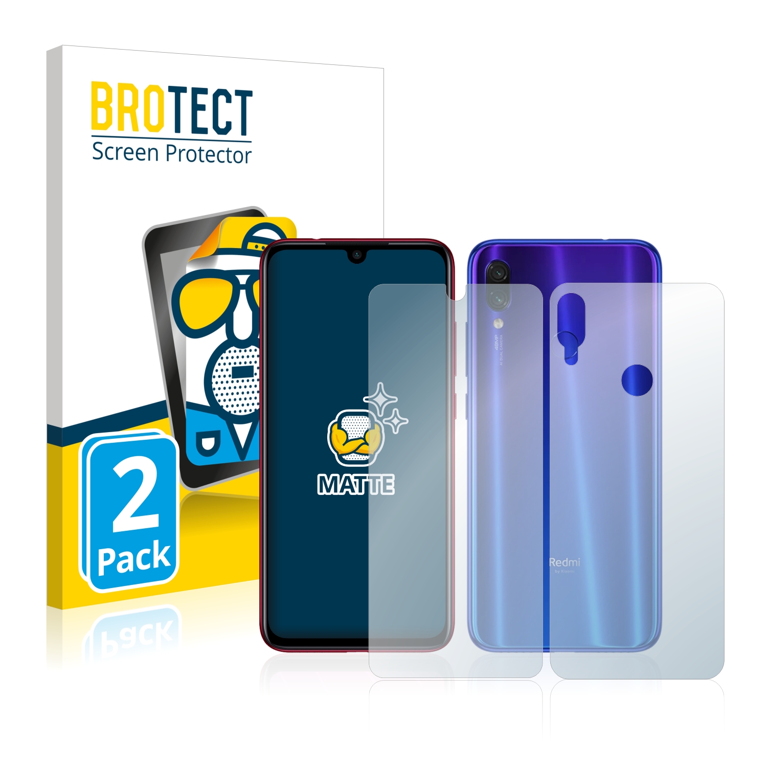 2x BROTECT Entspiegelungs-Folie pro Xiaomi Redmi Note 7 (displej+zadní strana)