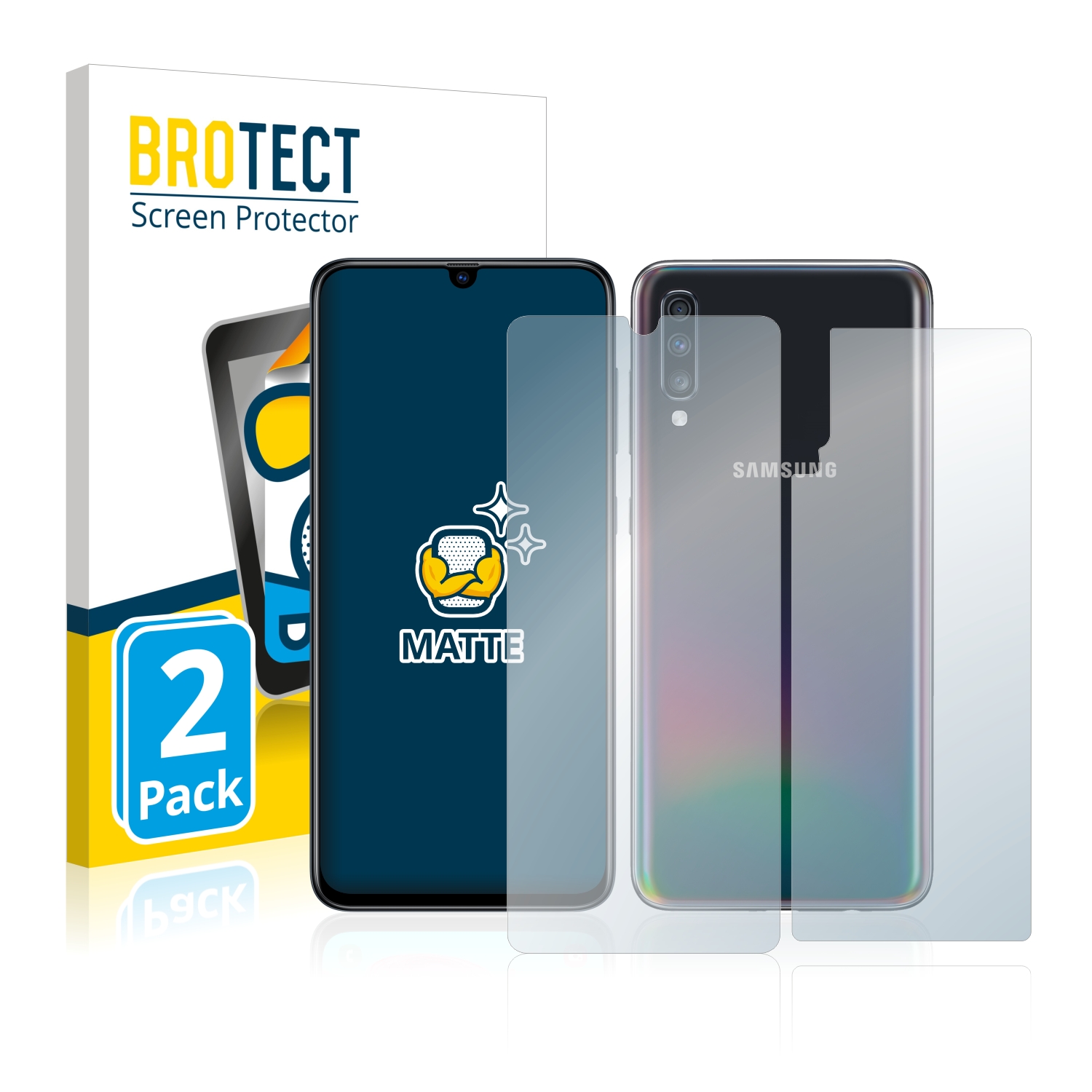 2x BROTECT Entspiegelungs-Folie pro Samsung Galaxy A70 (displej+zadní strana)