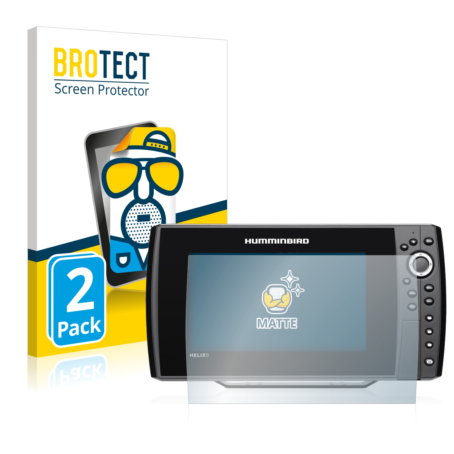 2x BROTECT Entspiegelungs-Folie pro Humminbird Helix 9 G3N