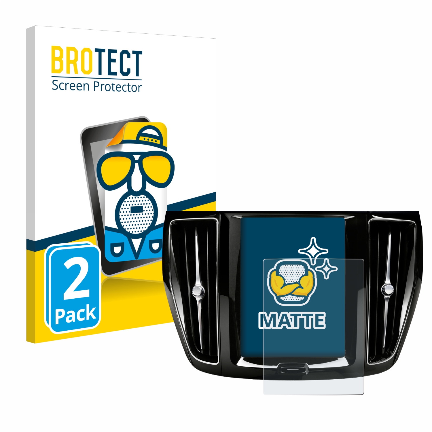 2x BROTECT Entspiegelungs-Folie pro Volvo V60 Sensus Connect 2019-2020