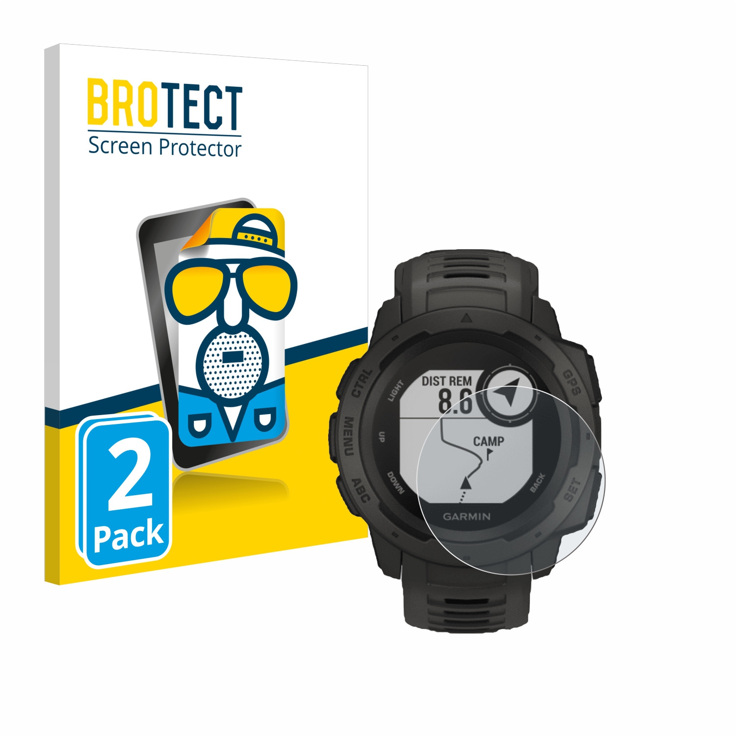 2x BROTECT Entspiegelungs-Folie pro Garmin Instinct Tactical Edition