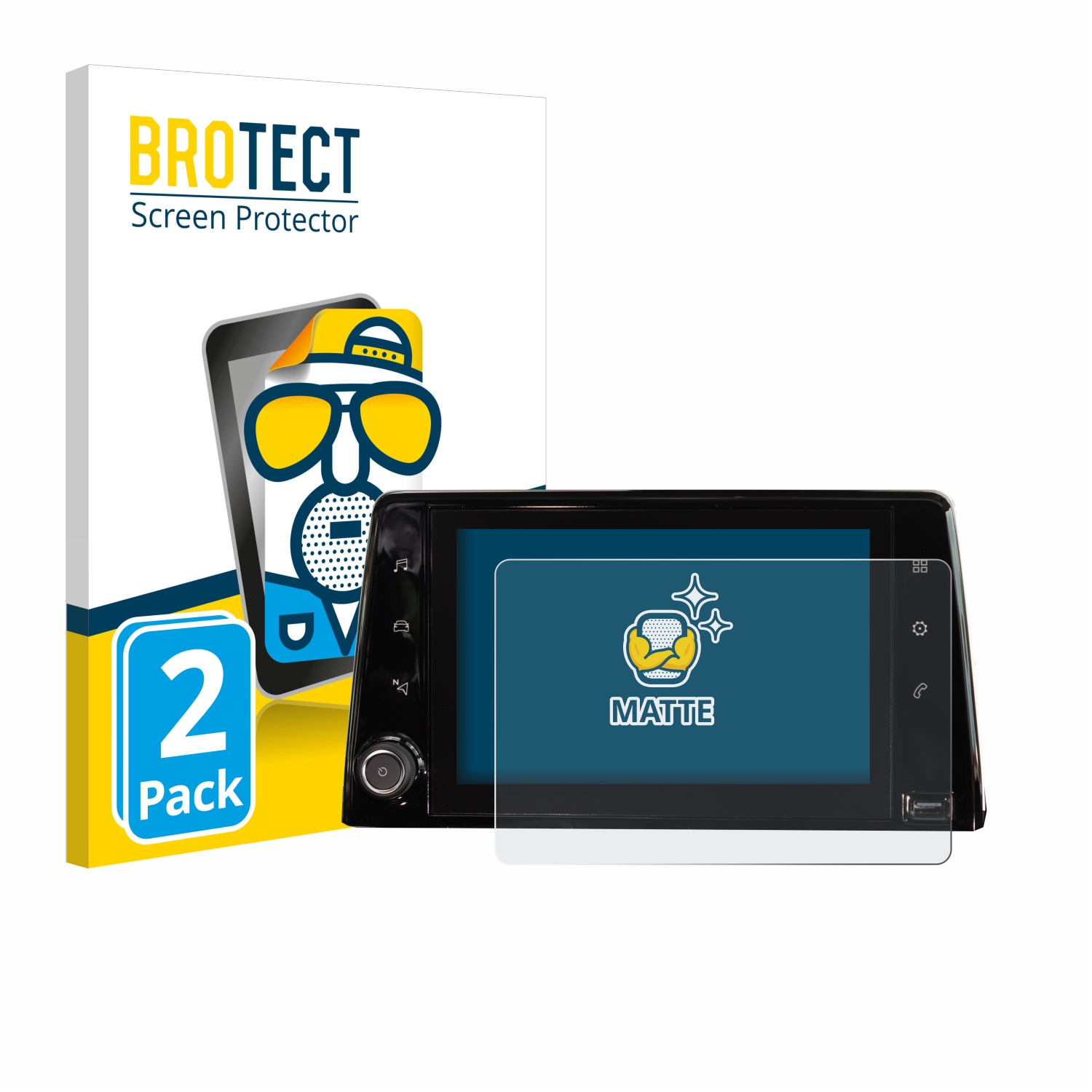 2x BROTECT Entspiegelungs-Folie pro Peugeot Rifter 2019 Infotainment System
