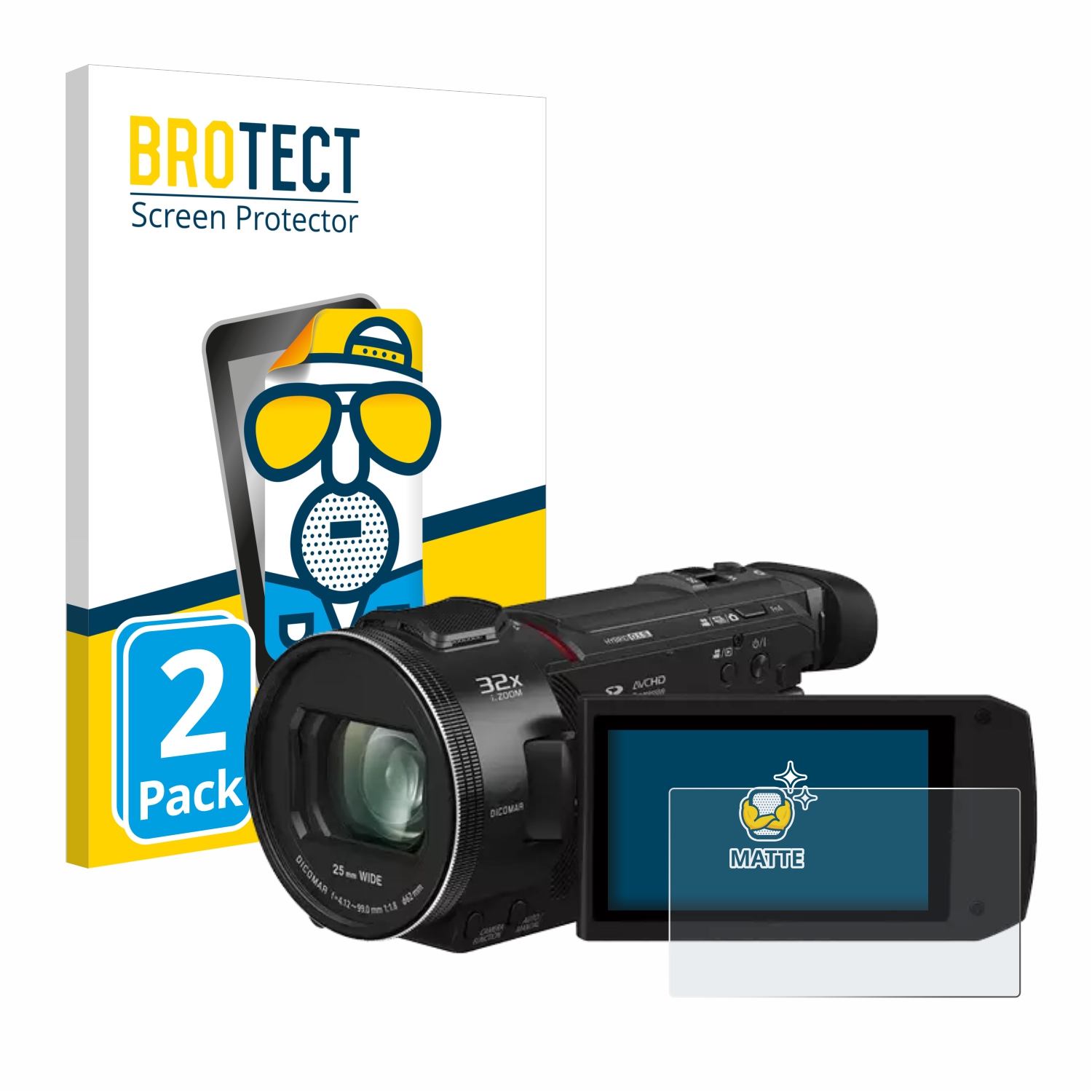 2x BROTECT Entspiegelungs-Folie pro Panasonic HC-VXF11