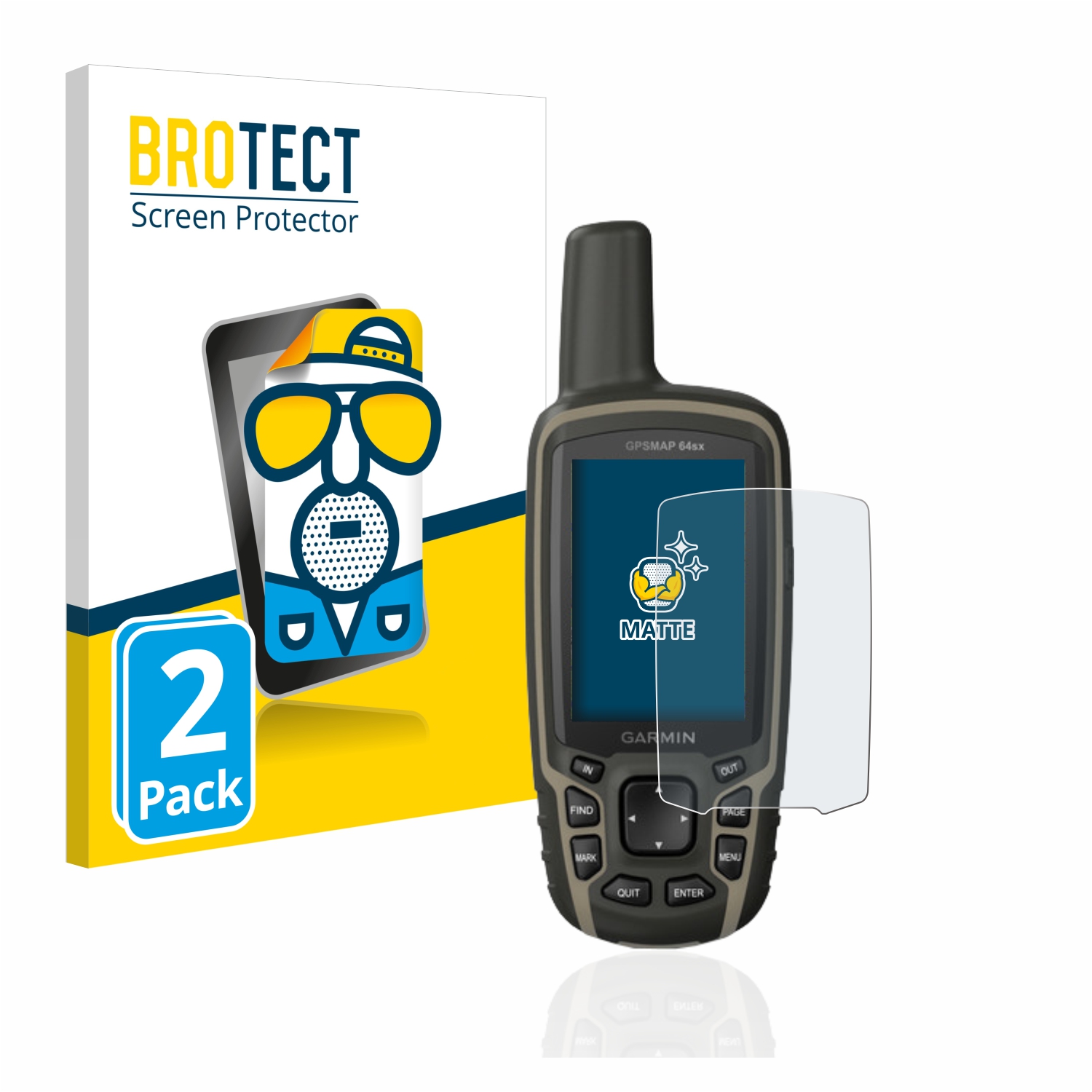 2x BROTECT Entspiegelungs-Folie pro Garmin GPSMAP 64sx