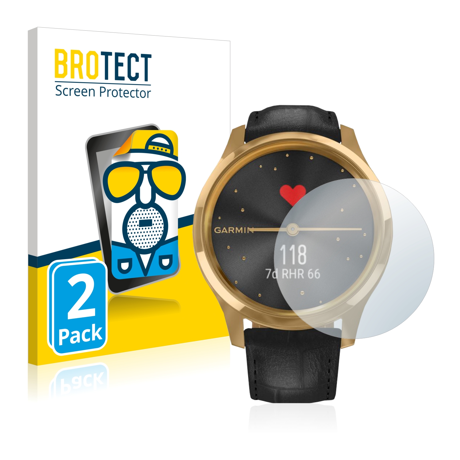 2x BROTECT Entspiegelungs-Folie pro Garmin vivomove Luxe (42 mm)