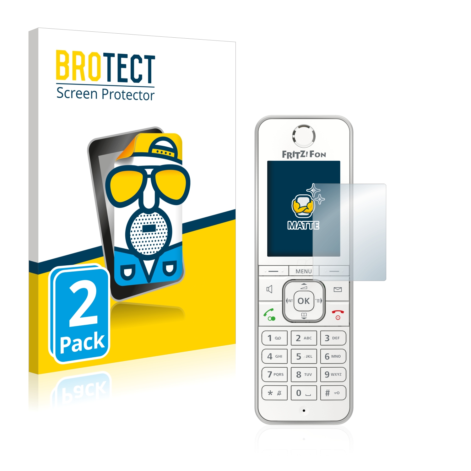 2x BROTECT Entspiegelungs-Folie pro AVM Fritz!Fon C6