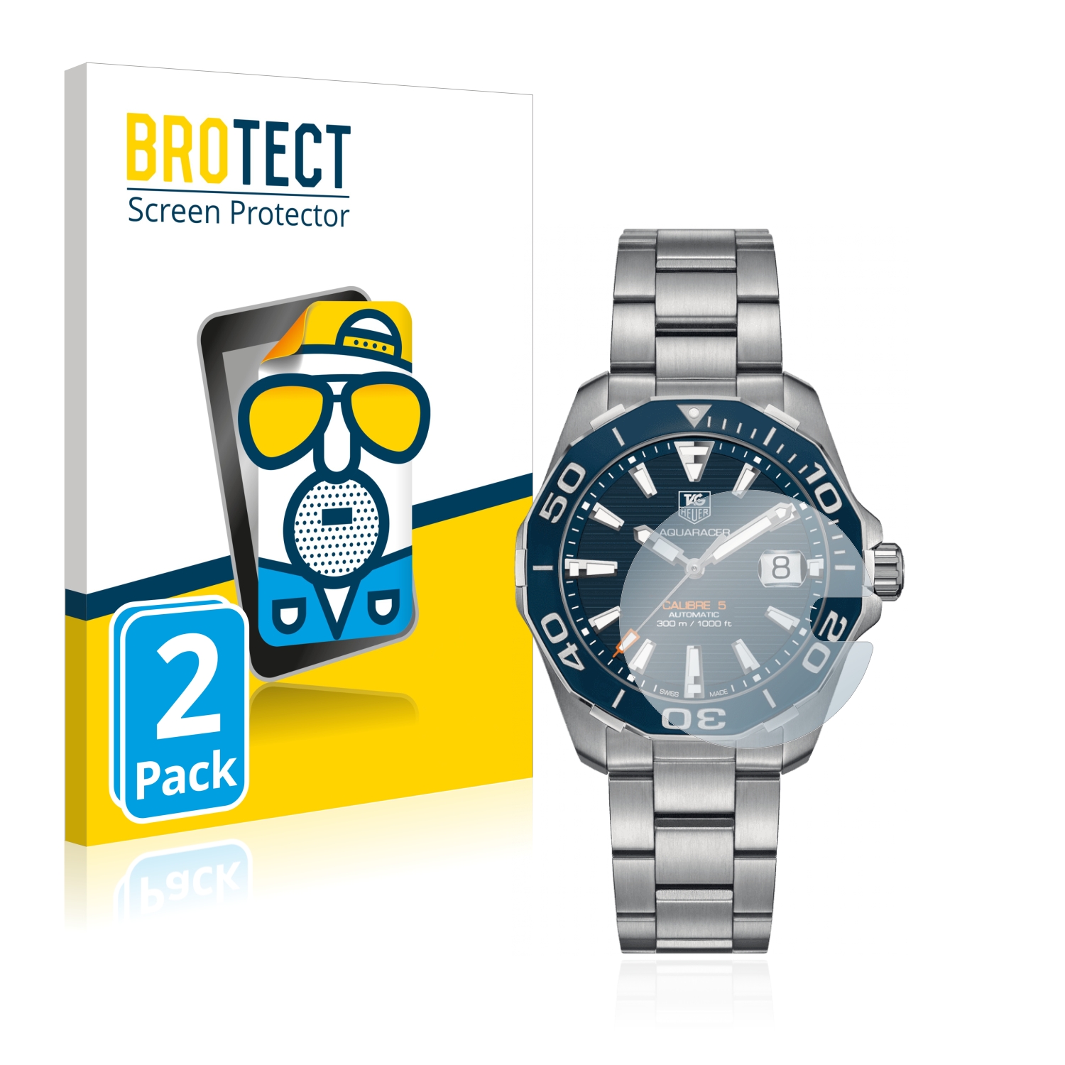 2x BROTECT Entspiegelungs-Folie pro TAG Heuer Aquaracer (43 mm) (kulatýe Aussparung)