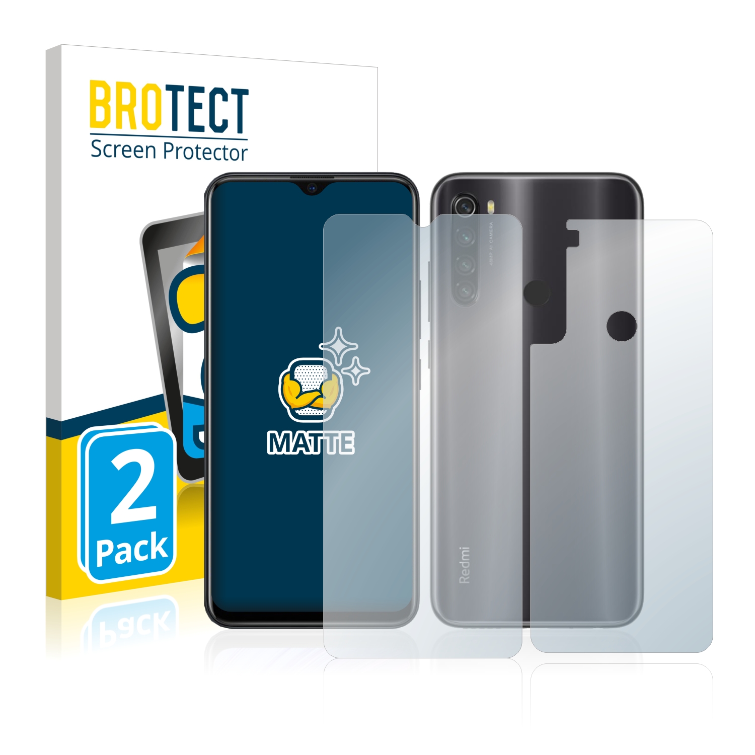 2x BROTECT Entspiegelungs-Folie pro Xiaomi Redmi Note 8T (displej+zadní strana)