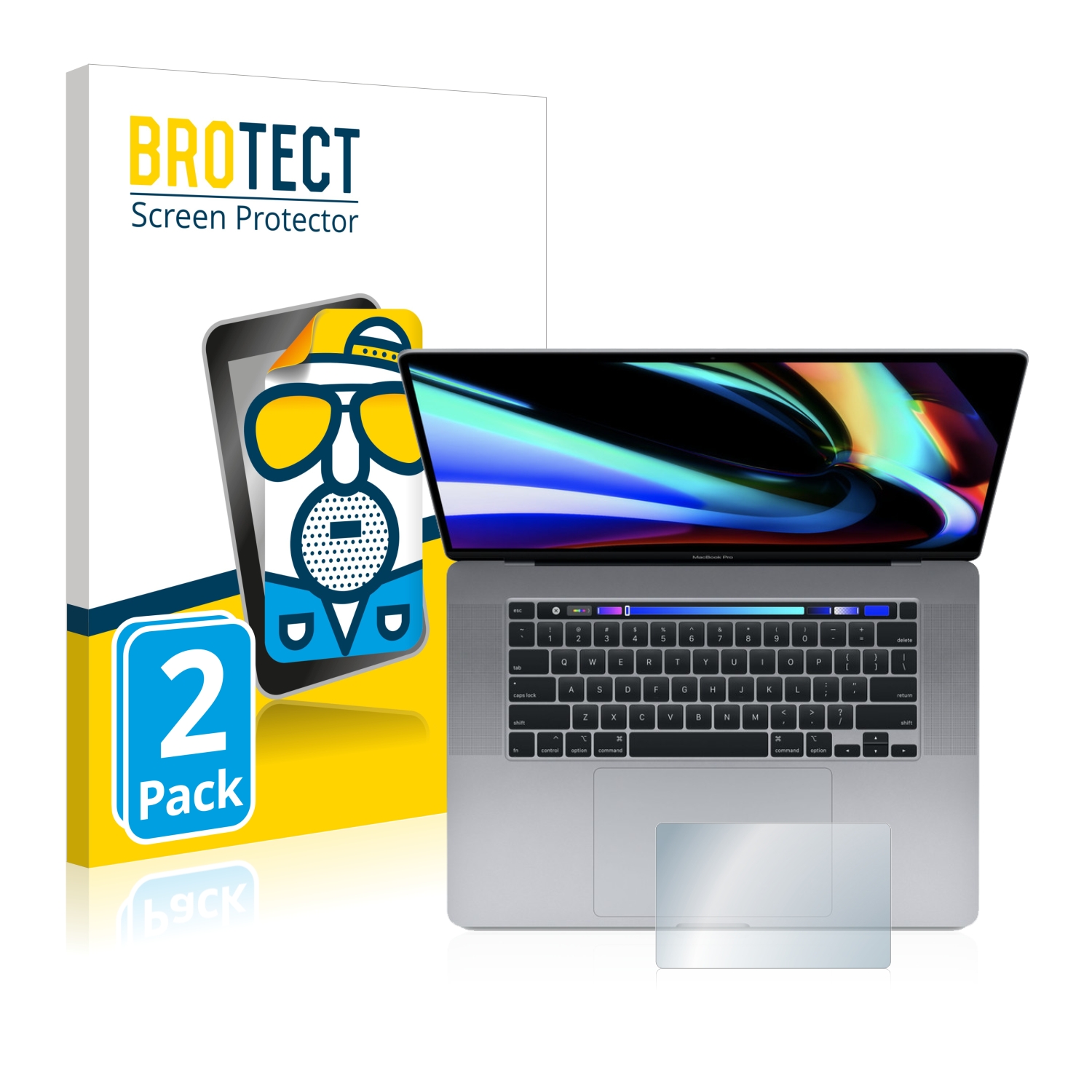 2x BROTECT Entspiegelungs-Folie pro Apple MacBook Pro 16 2019 (Touch Trackpad)