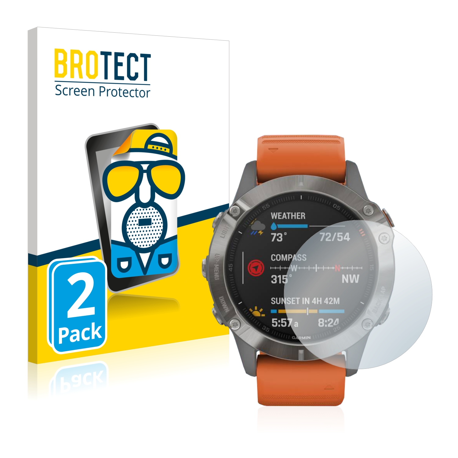 2x BROTECT Entspiegelungs-Folie pro Garmin Fenix 6
