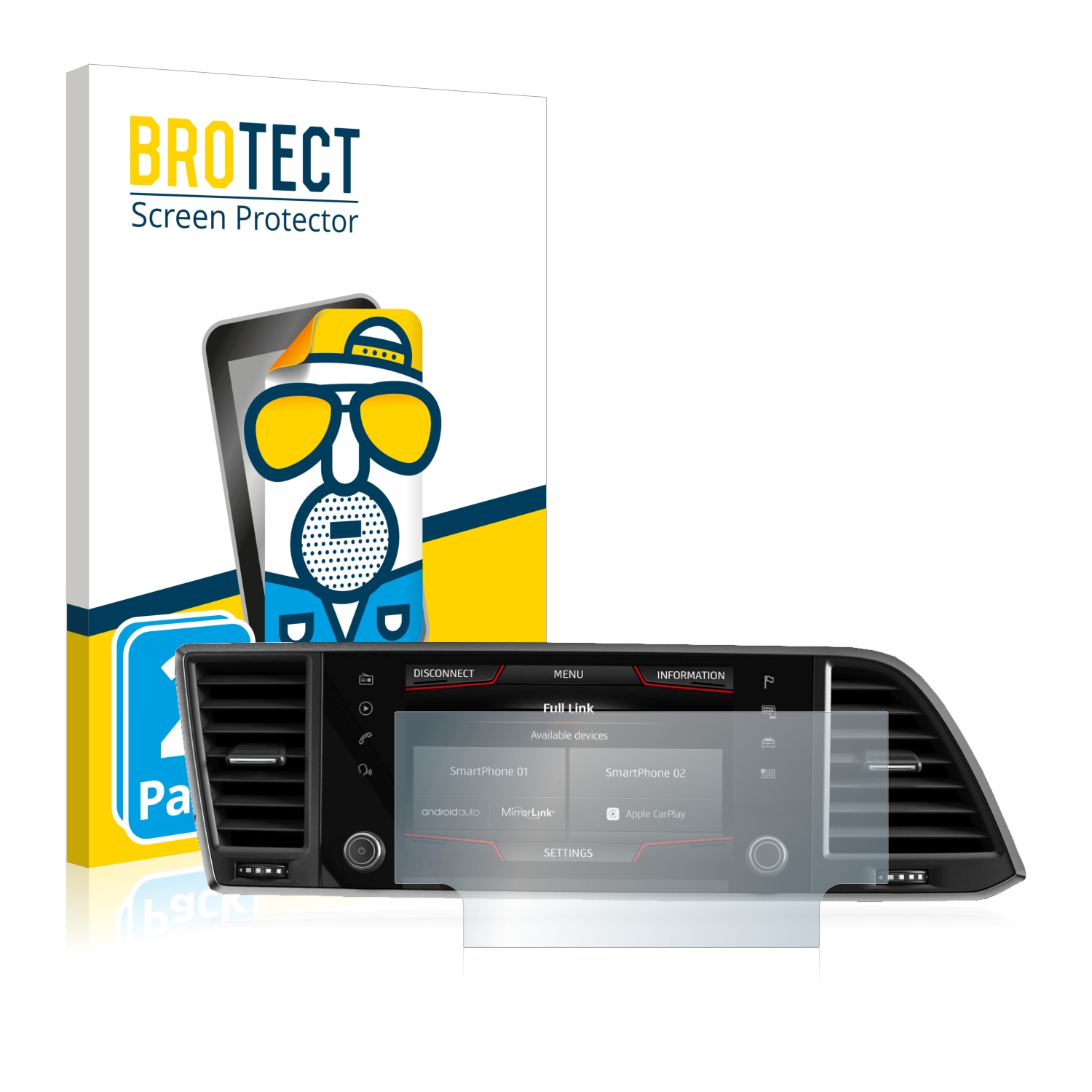 2x BROTECT Entspiegelungs-Folie pro Seat Ateca 2020 Media System 6.5