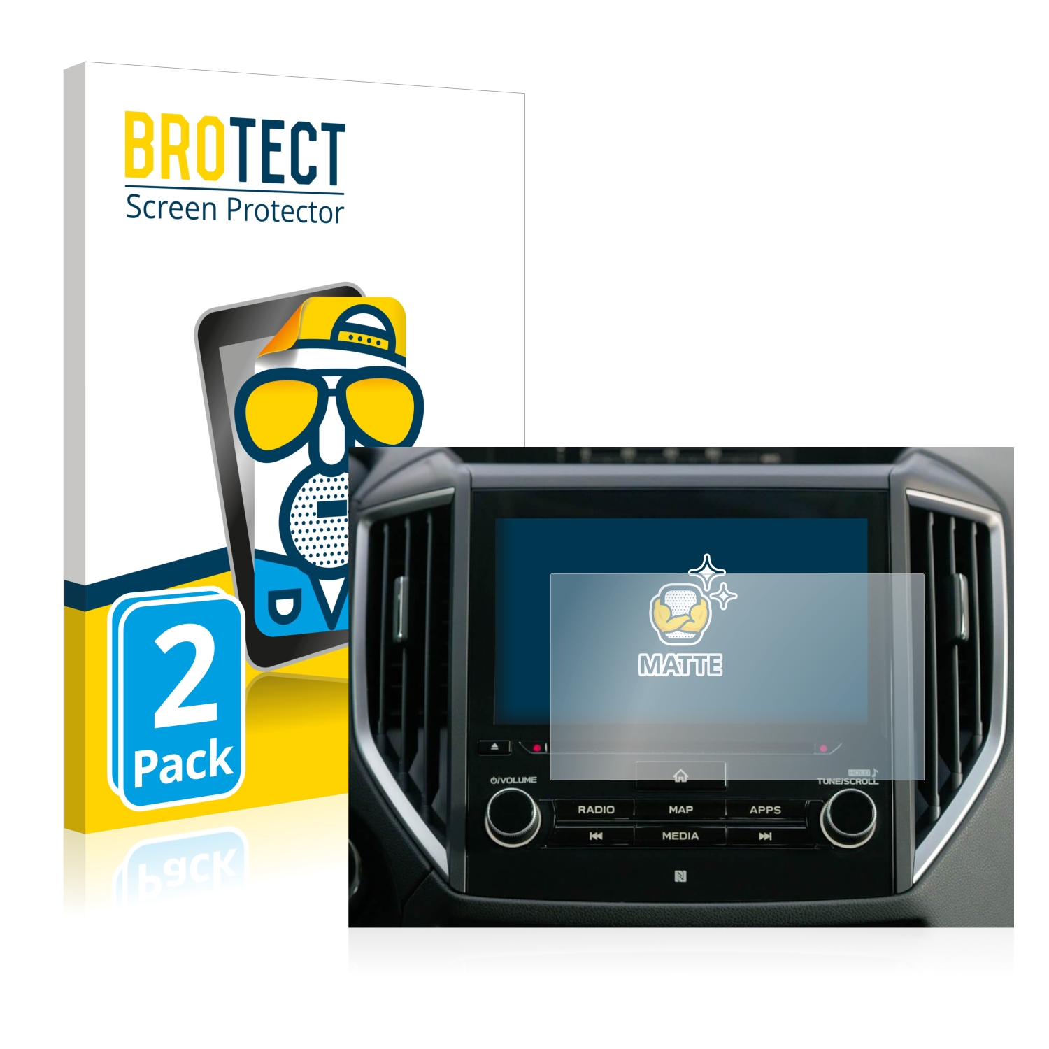 2x BROTECT Entspiegelungs-Folie pro Subaru Ascent Starlink 8 2019