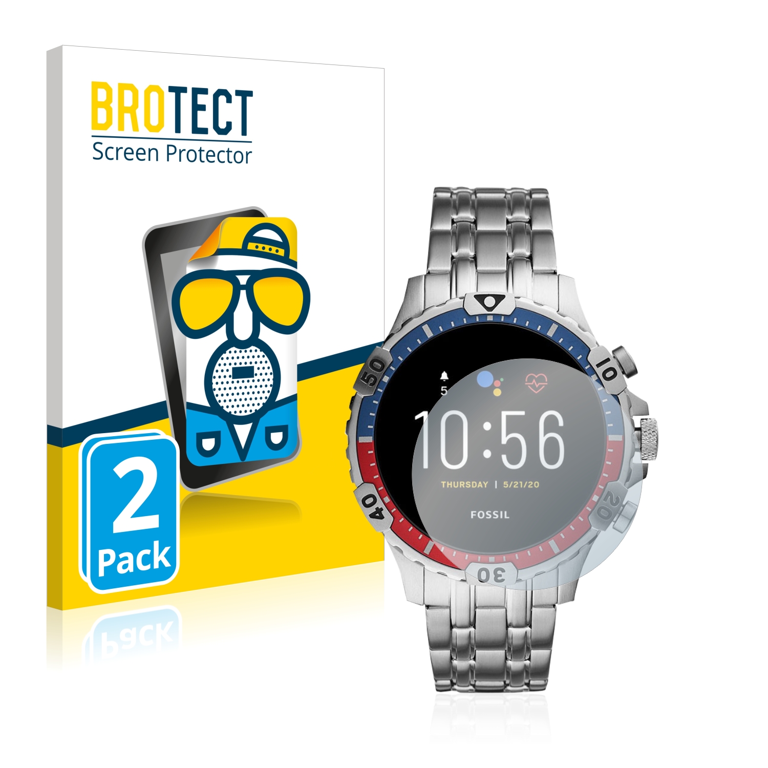 2x BROTECT Entspiegelungs-Folie pro Fossil Garrett HR (5. Gen)