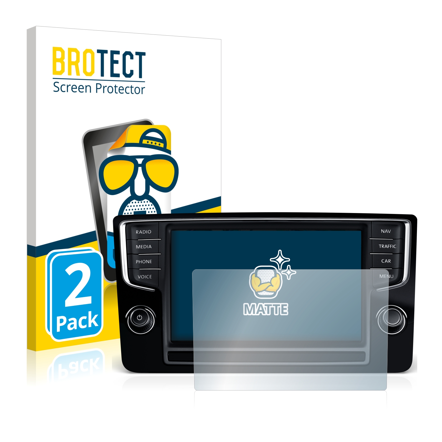 2x BROTECT Entspiegelungs-Folie pro Volkswagen Golf Sportsvan 2015 Discover Pro 8 2014