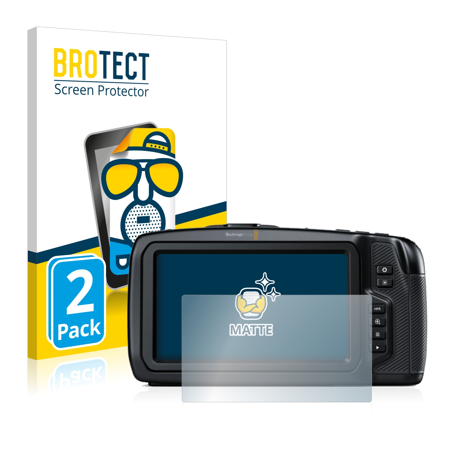2x BROTECT Entspiegelungs-Folie pro Blackmagic Pocket Cinema Camera 6K