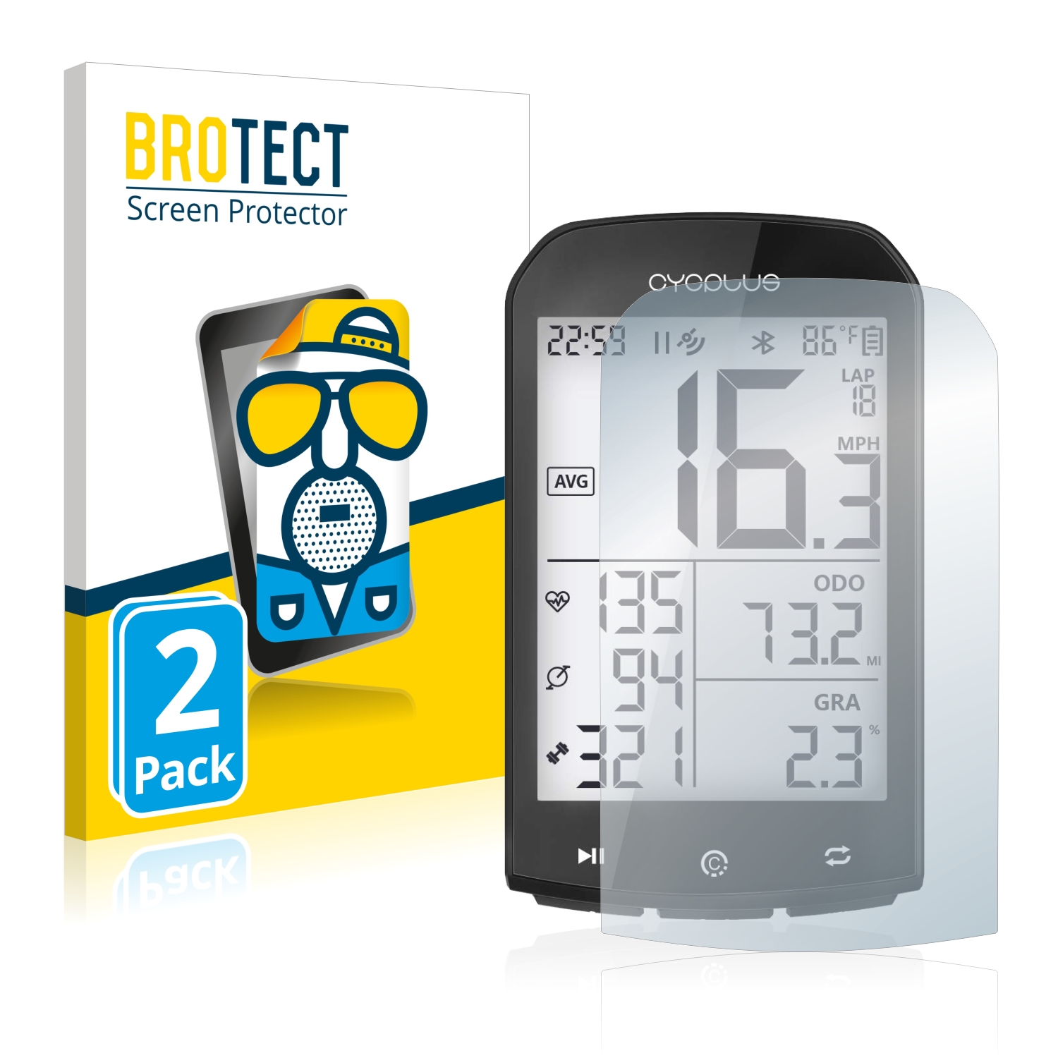 2x BROTECT Entspiegelungs-Folie pro Cycplus M1 2.9