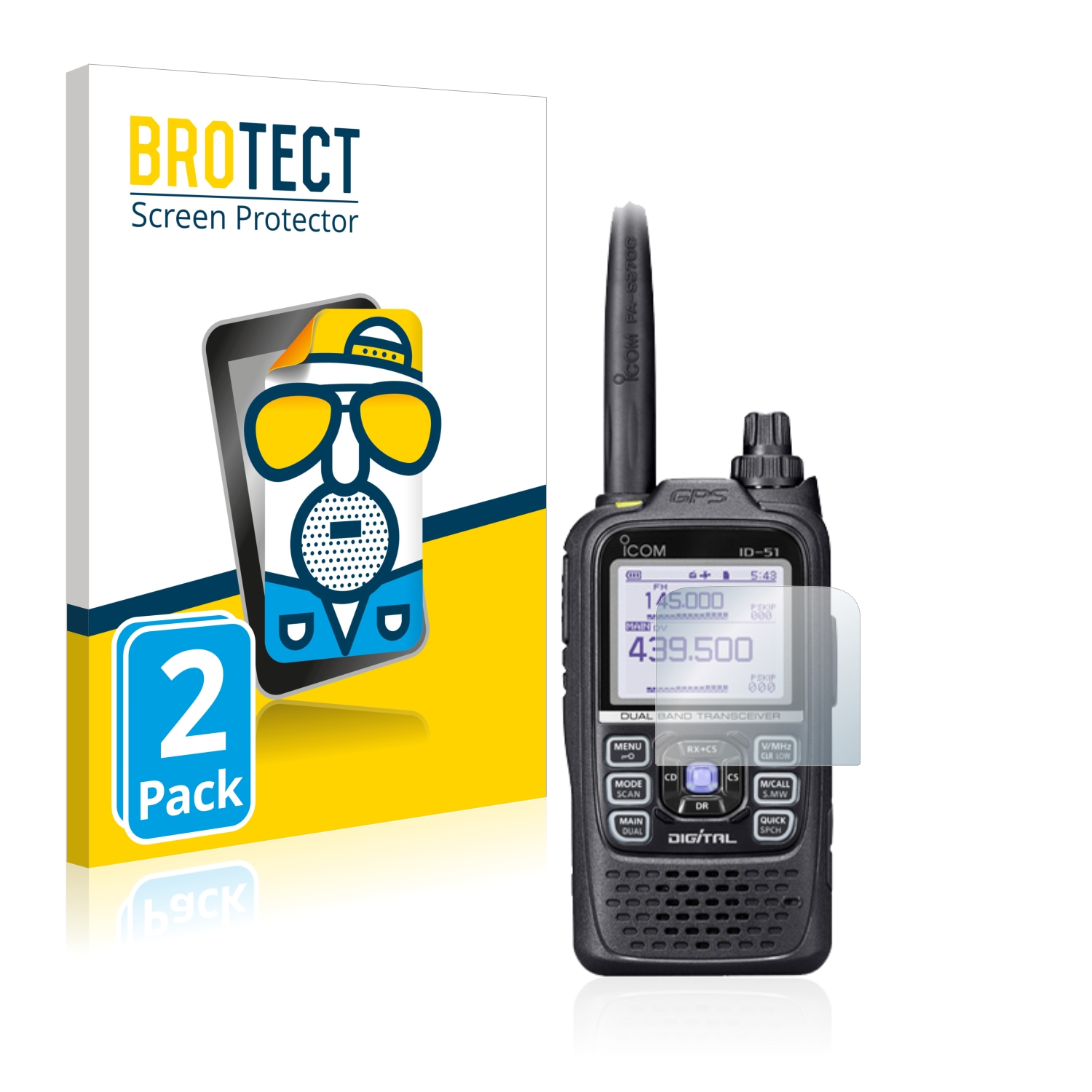 2x BROTECT Entspiegelungs-Folie pro Icom ID-51E Plus 2