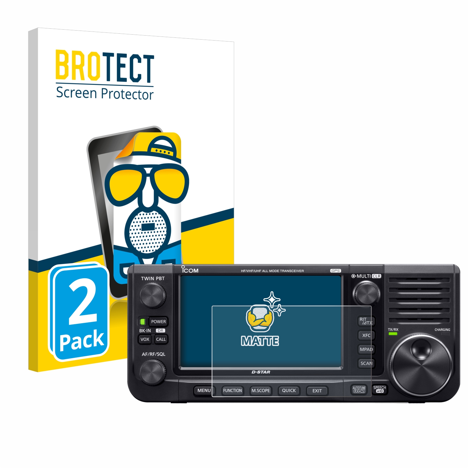 2x BROTECT Entspiegelungs-Folie pro Icom IC-705