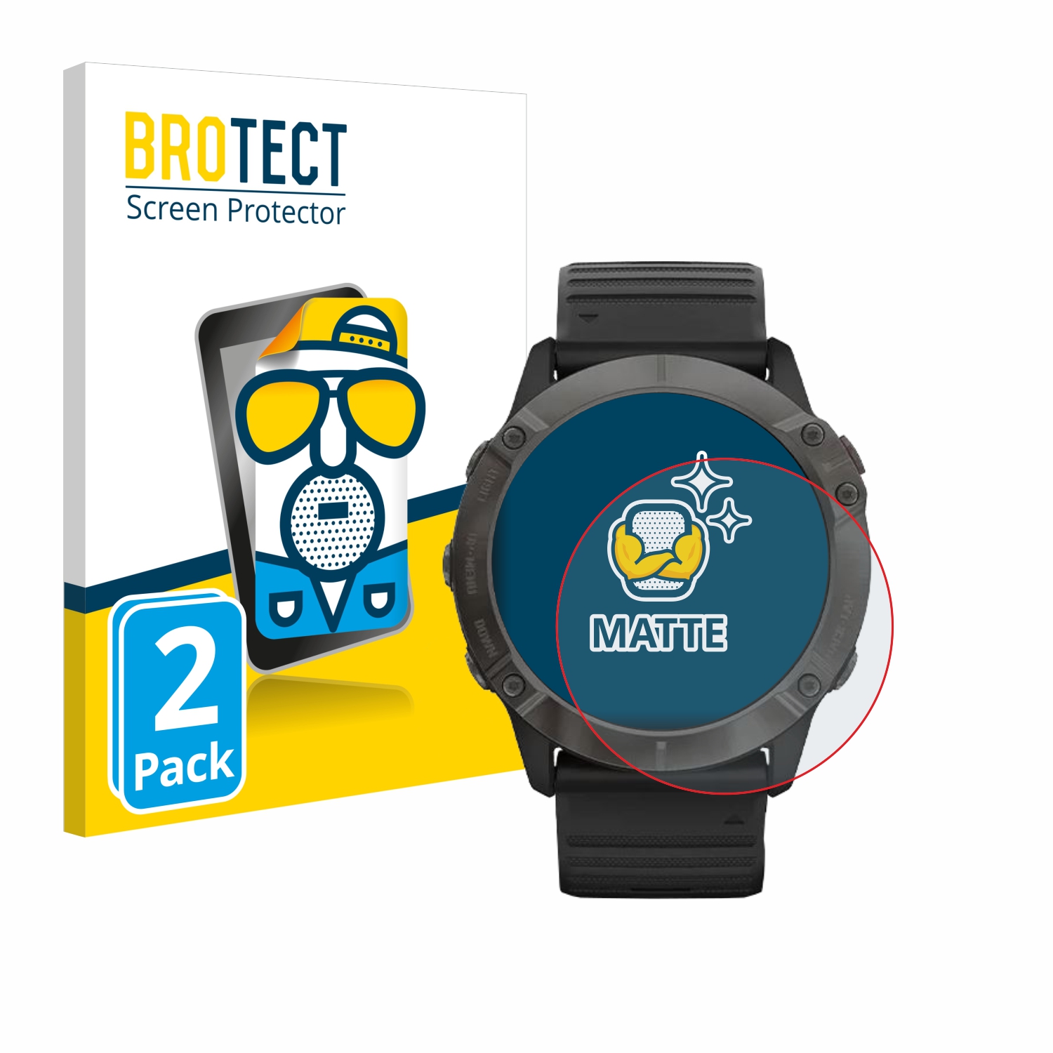 2x BROTECT Entspiegelungs-Folie pro Garmin Fenix 6X Pro Solar