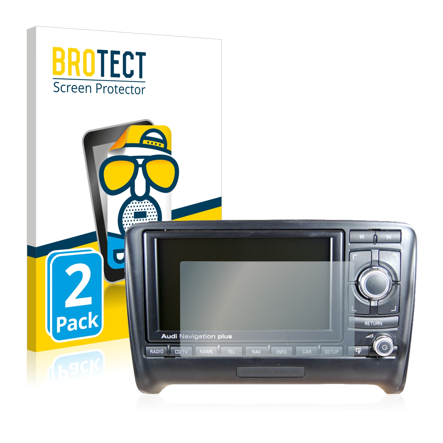 2x BROTECT Entspiegelungs-Folie pro Audi A4 8E 2004-2009 RNS-E