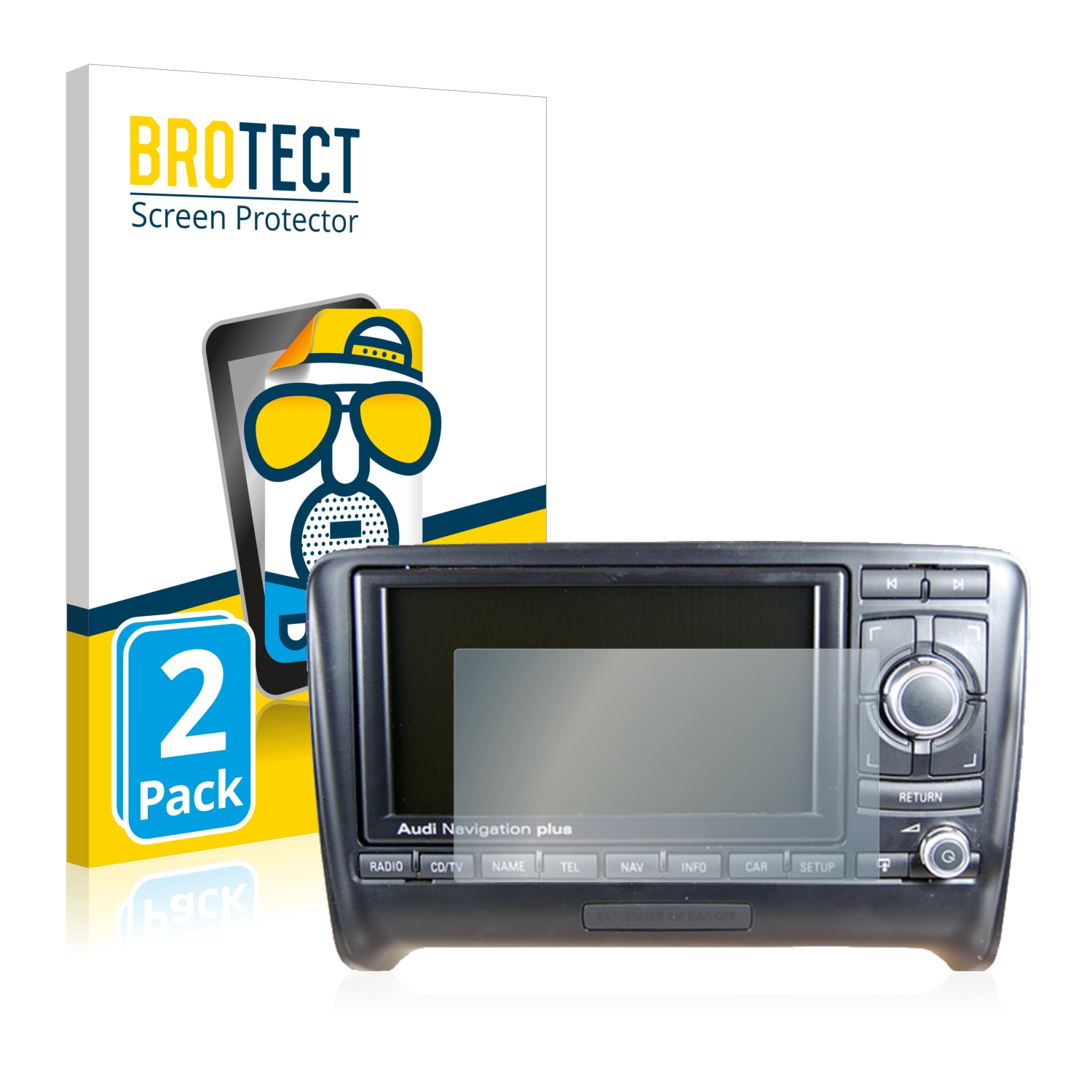 2x BROTECT Entspiegelungs-Folie pro Audi TT 8J 2006-2014 RNS-E