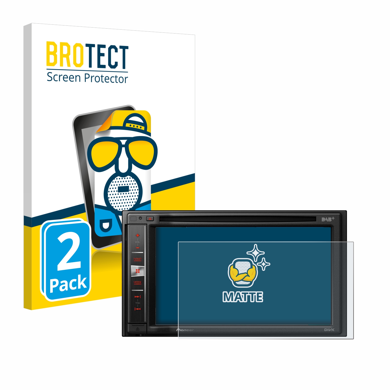 2x BROTECT Entspiegelungs-Folie pro Pioneer AVIC-F980DAB
