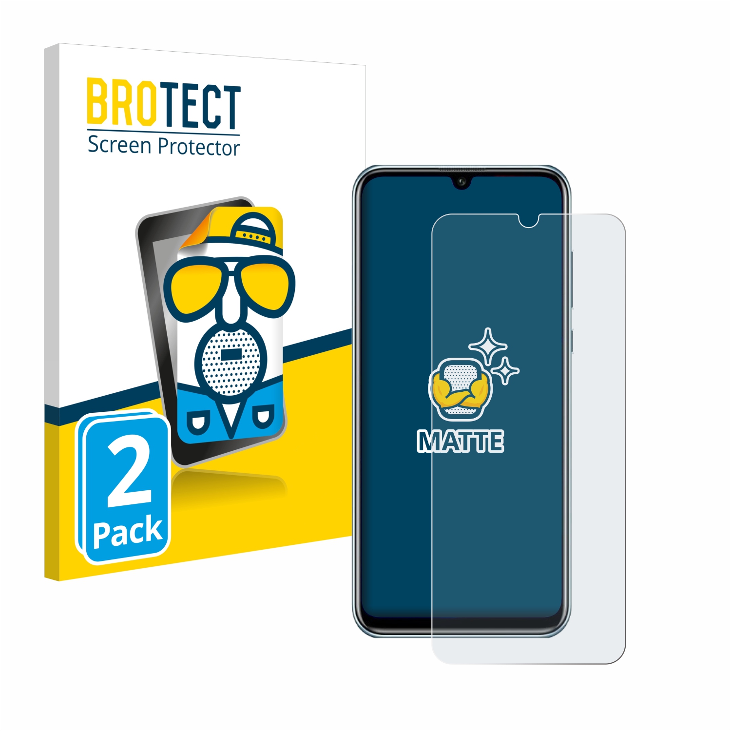 2x BROTECT Entspiegelungs-Folie pro Huawei Y8p