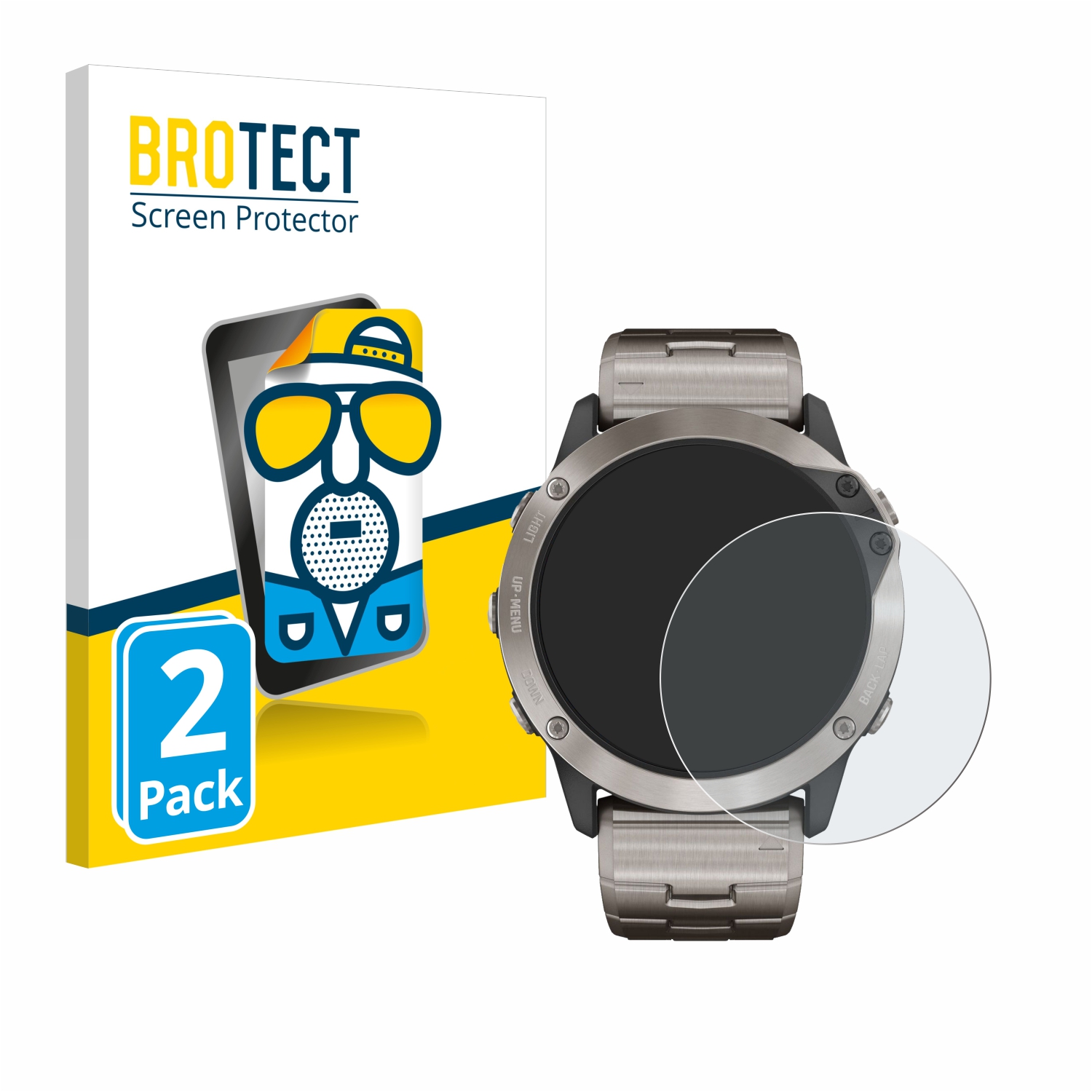 2x BROTECT Entspiegelungs-Folie pro Garmin quatix 6x Solar