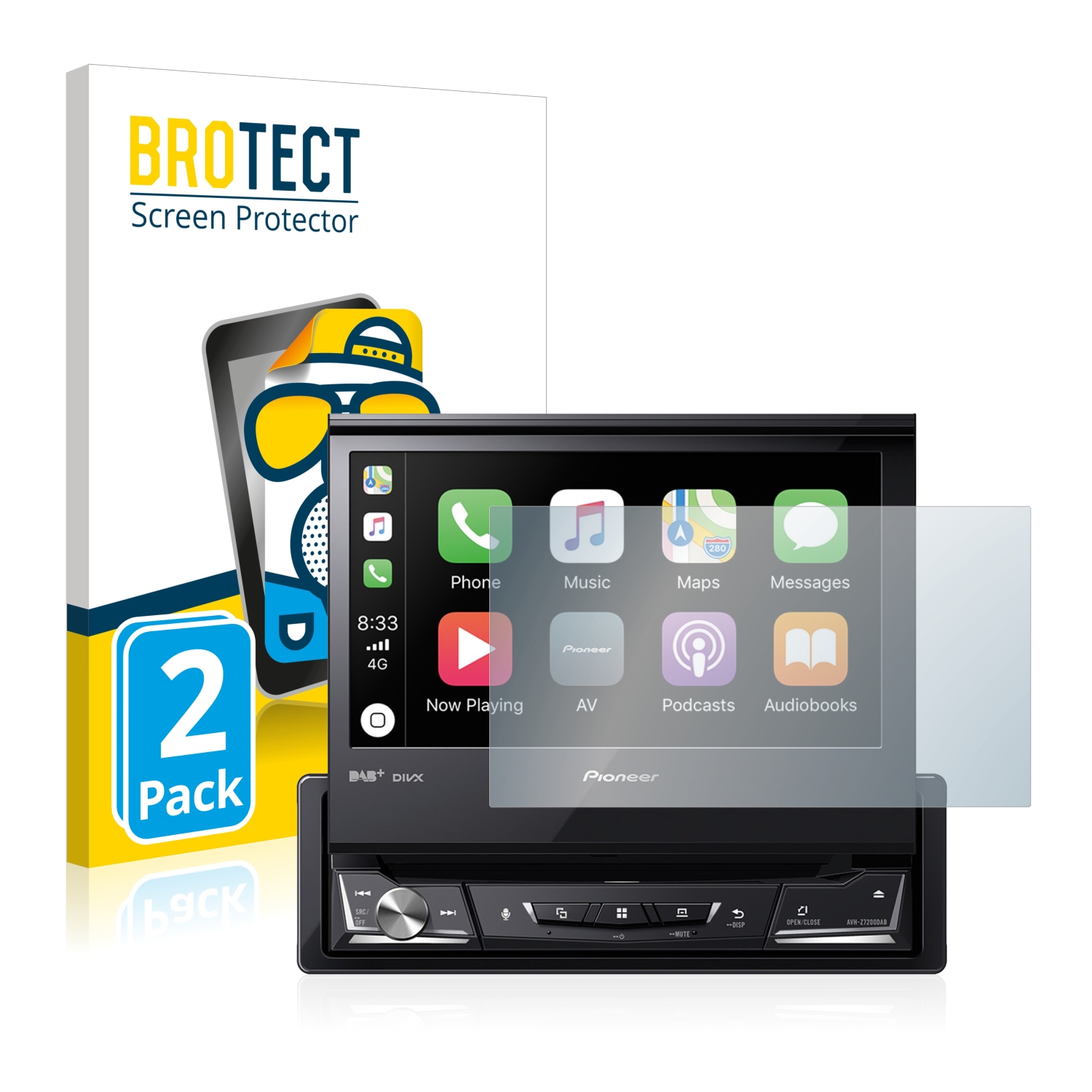 2x BROTECT Entspiegelungs-Folie pro Pioneer AVH-Z7200DAB