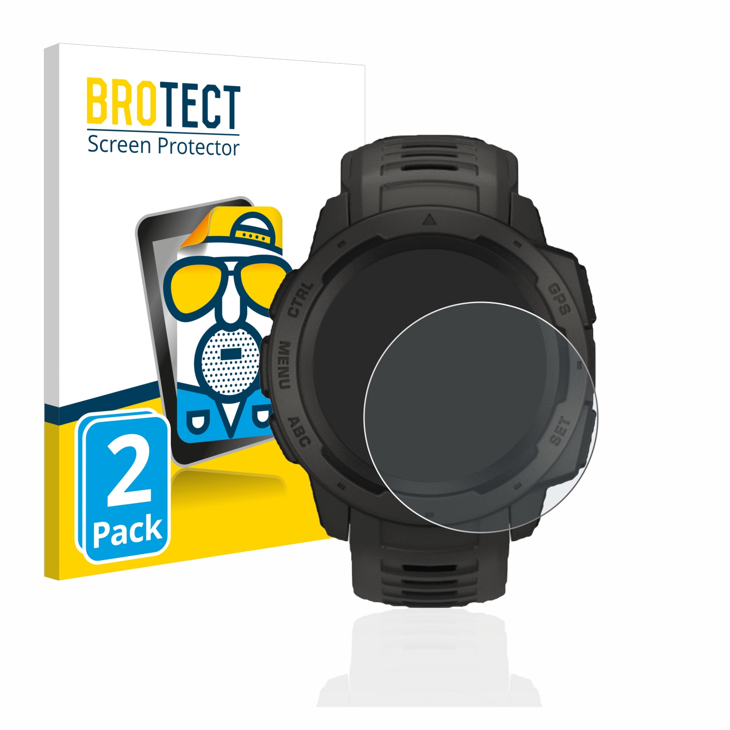 2x BROTECT Entspiegelungs-Folie pro Garmin Instinct Solar