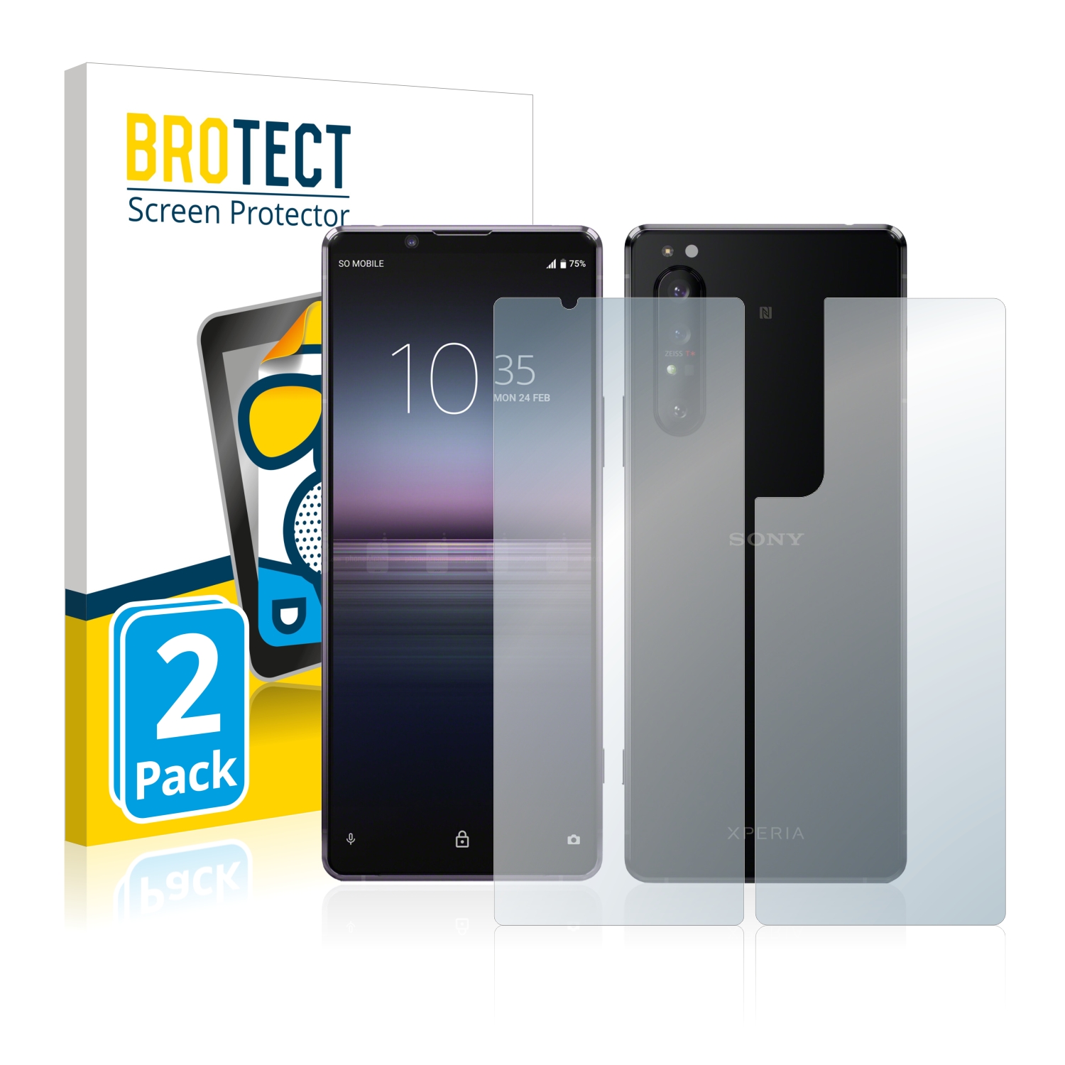 2x BROTECT Entspiegelungs-Folie pro Sony Xperia 1 II (displej+zadní strana)
