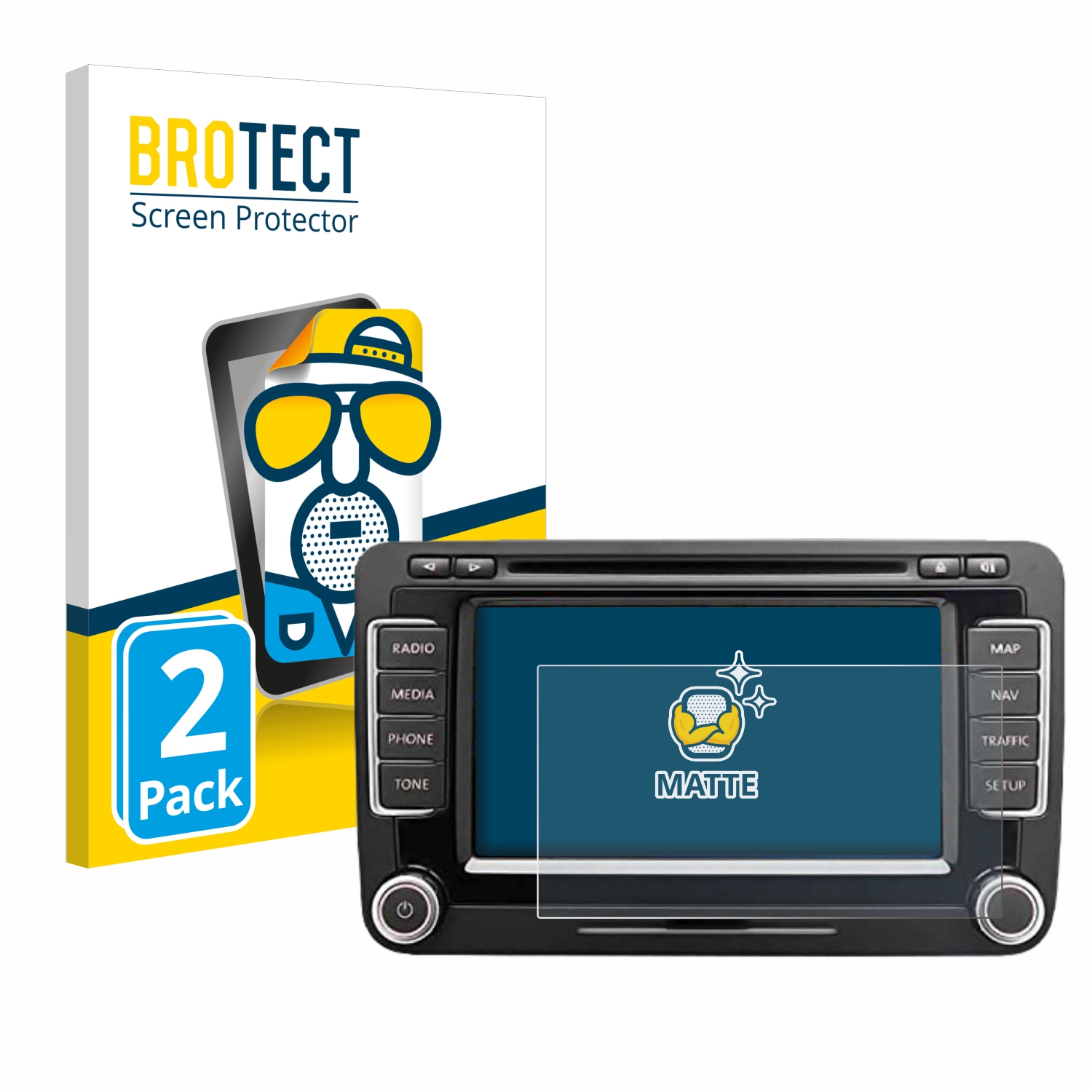 2x BROTECT Entspiegelungs-Folie pro Volkswagen Eos 2011 RNS 510 6.5