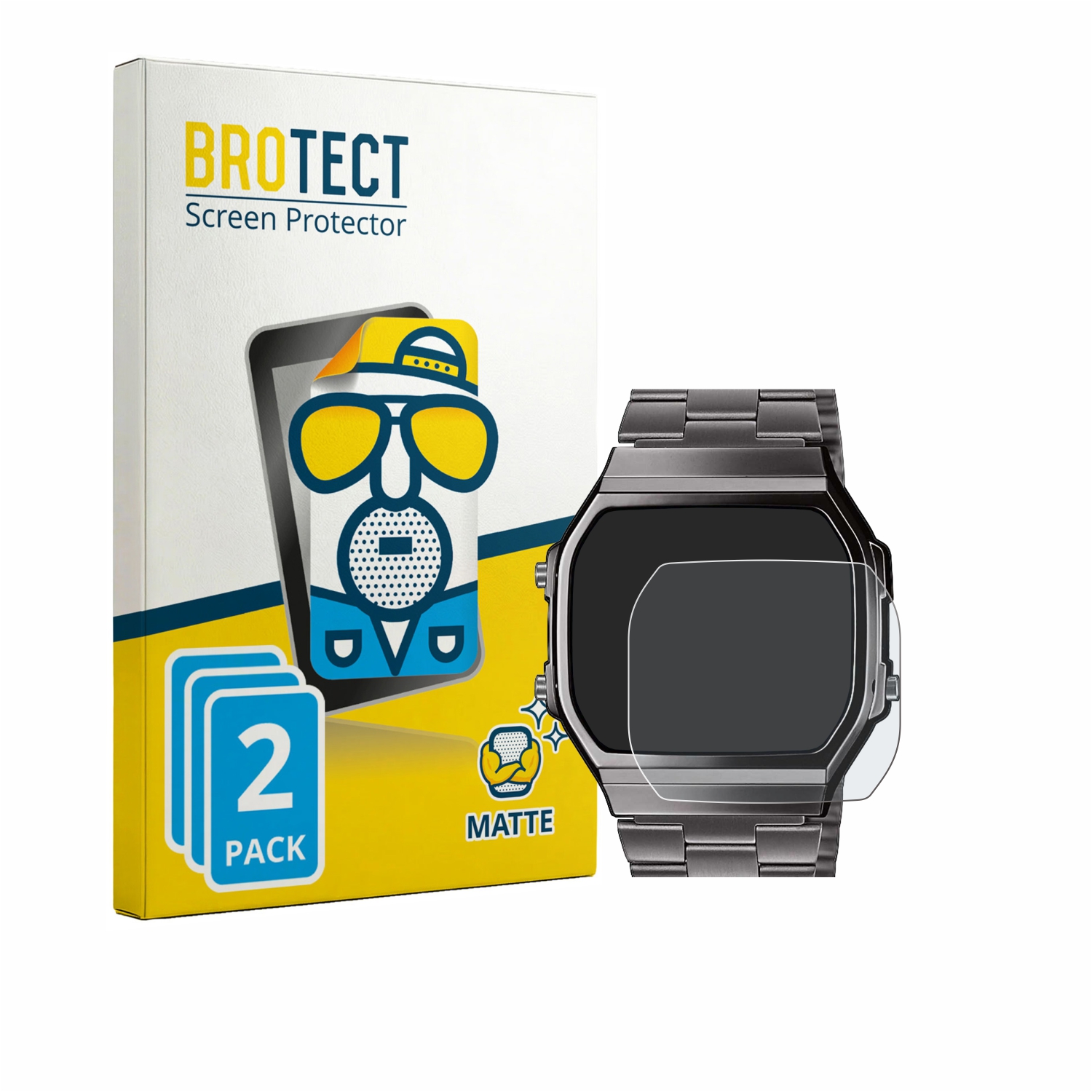 2x BROTECT Entspiegelungs-Folie pro Casio A168WEGG-1BEF