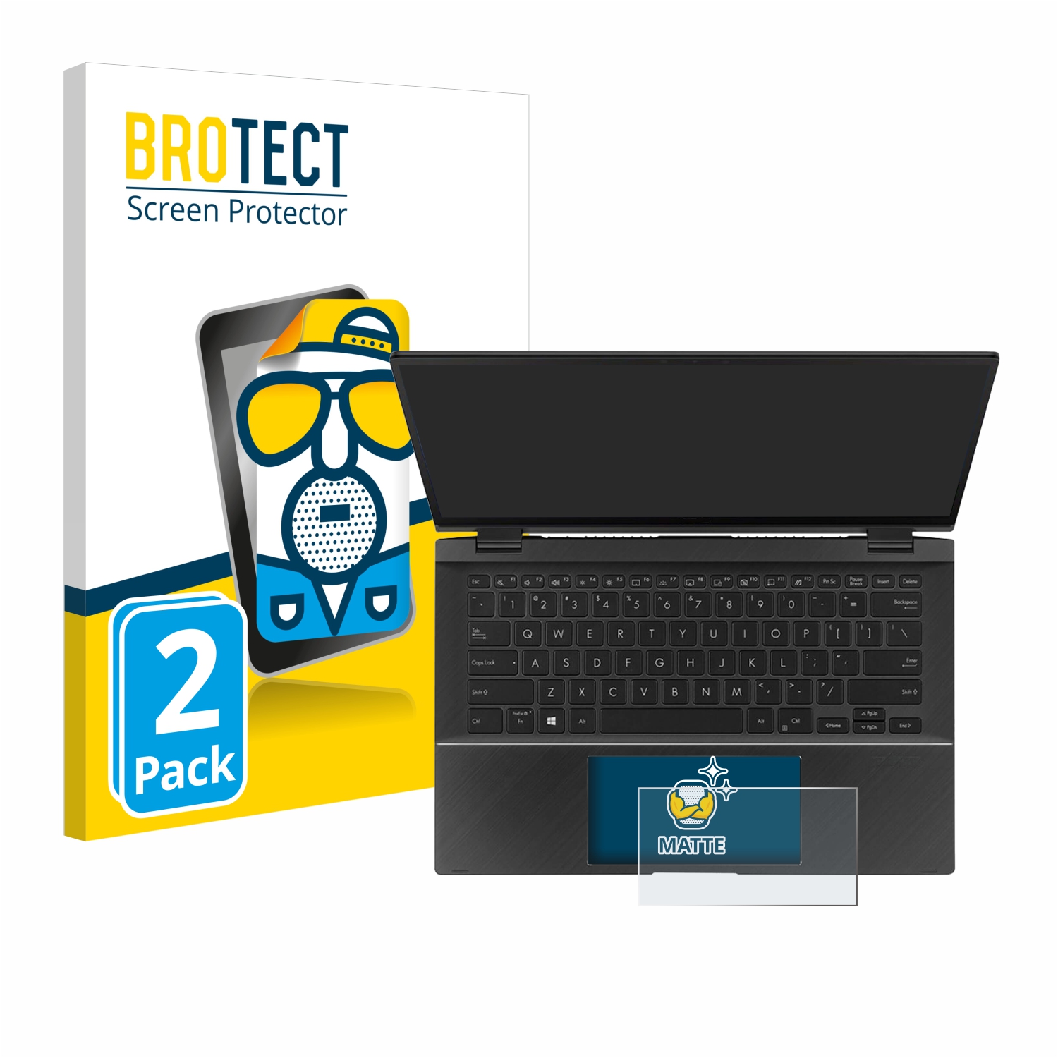2x BROTECT Entspiegelungs-Folie pro ASUS ZenBook Flip 14 UX463FA (Touch Trackpad)