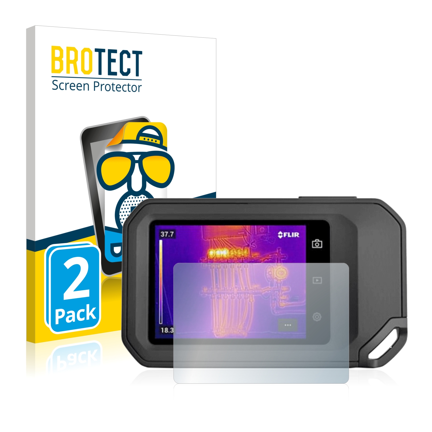 2x BROTECT Entspiegelungs-Folie pro Flir C5