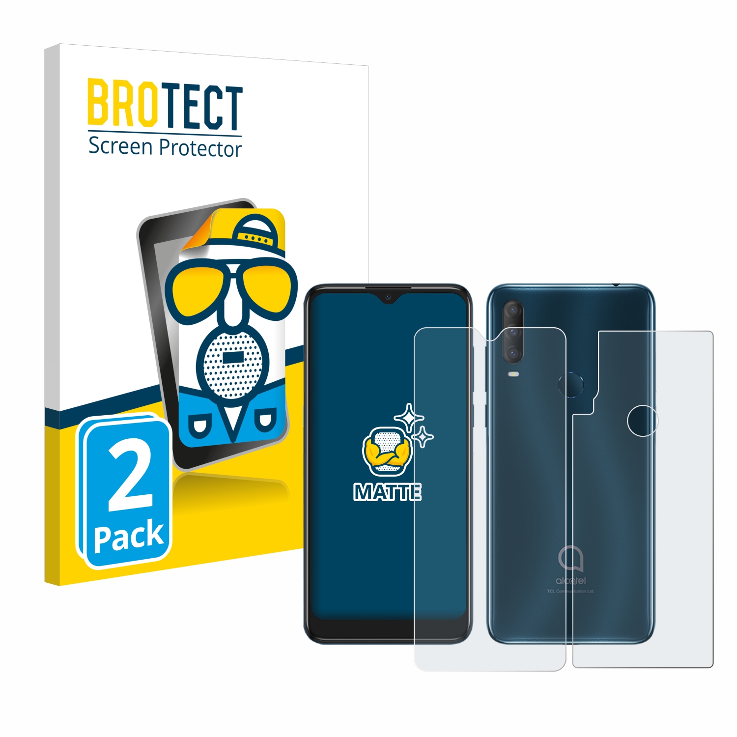 2x BROTECT Entspiegelungs-Folie pro Alcatel 1S 2020 (displej+zadní strana)