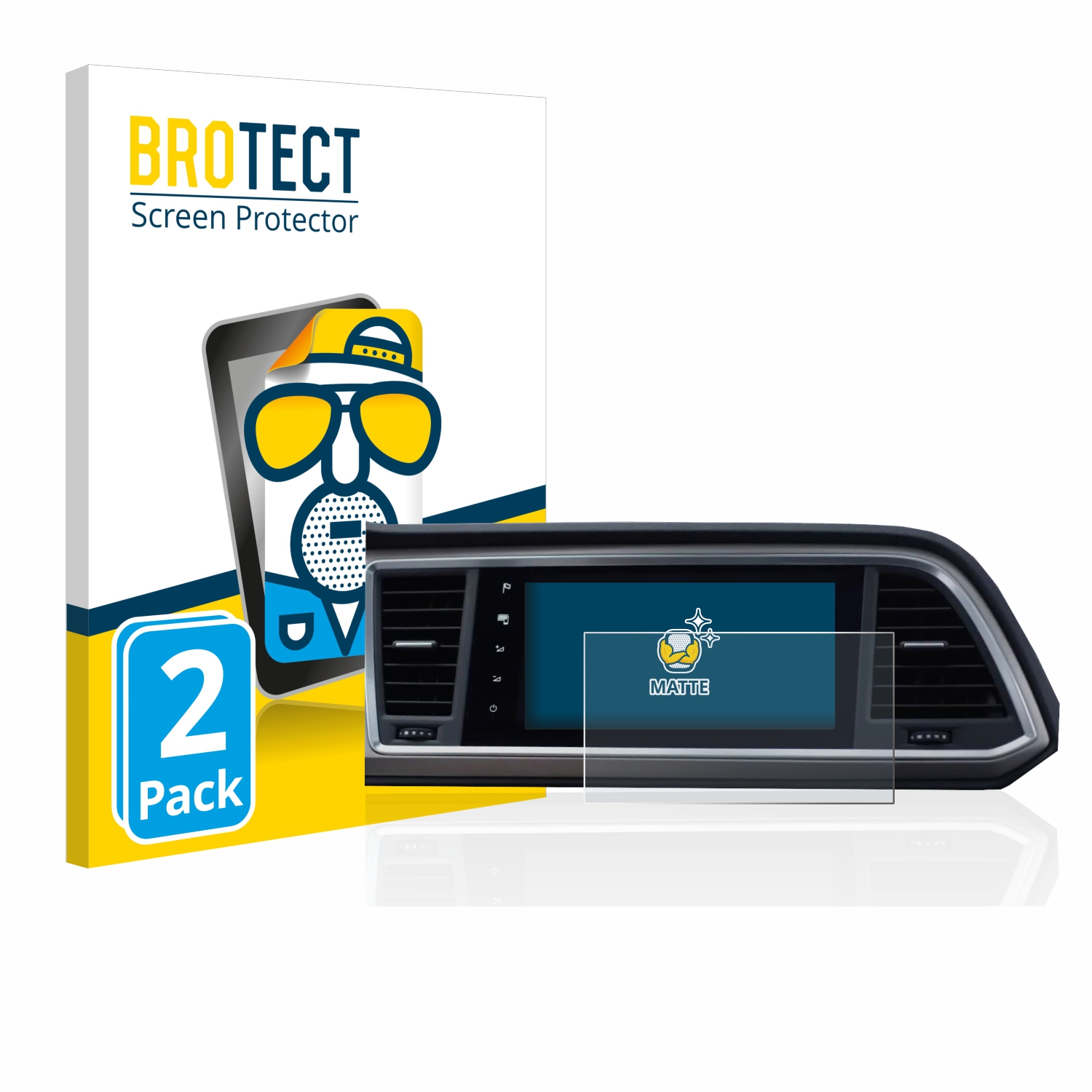 2x BROTECT Entspiegelungs-Folie pro Seat Ateca Style Go 2020 Infotainment System 9.2