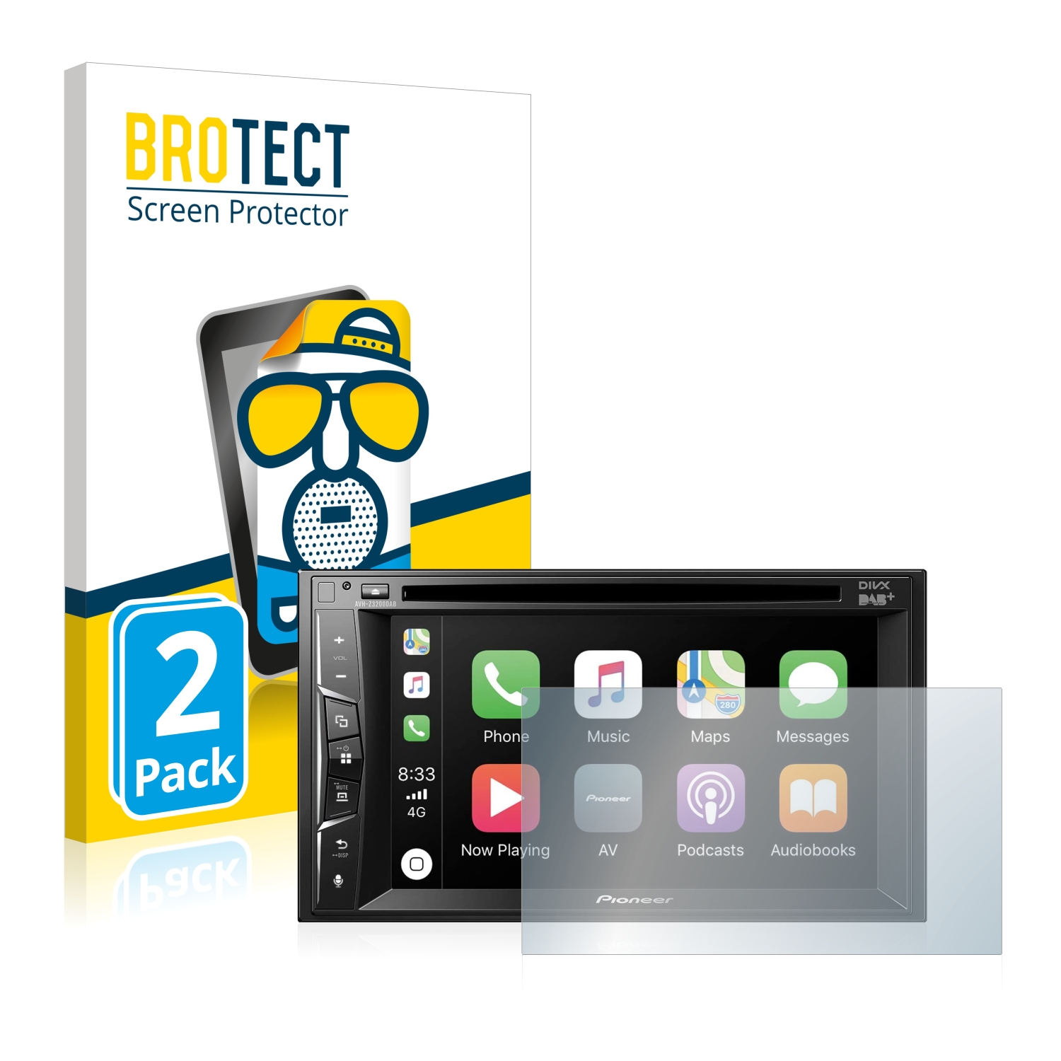 2x BROTECT Entspiegelungs-Folie pro Pioneer AVH-Z3200DAB
