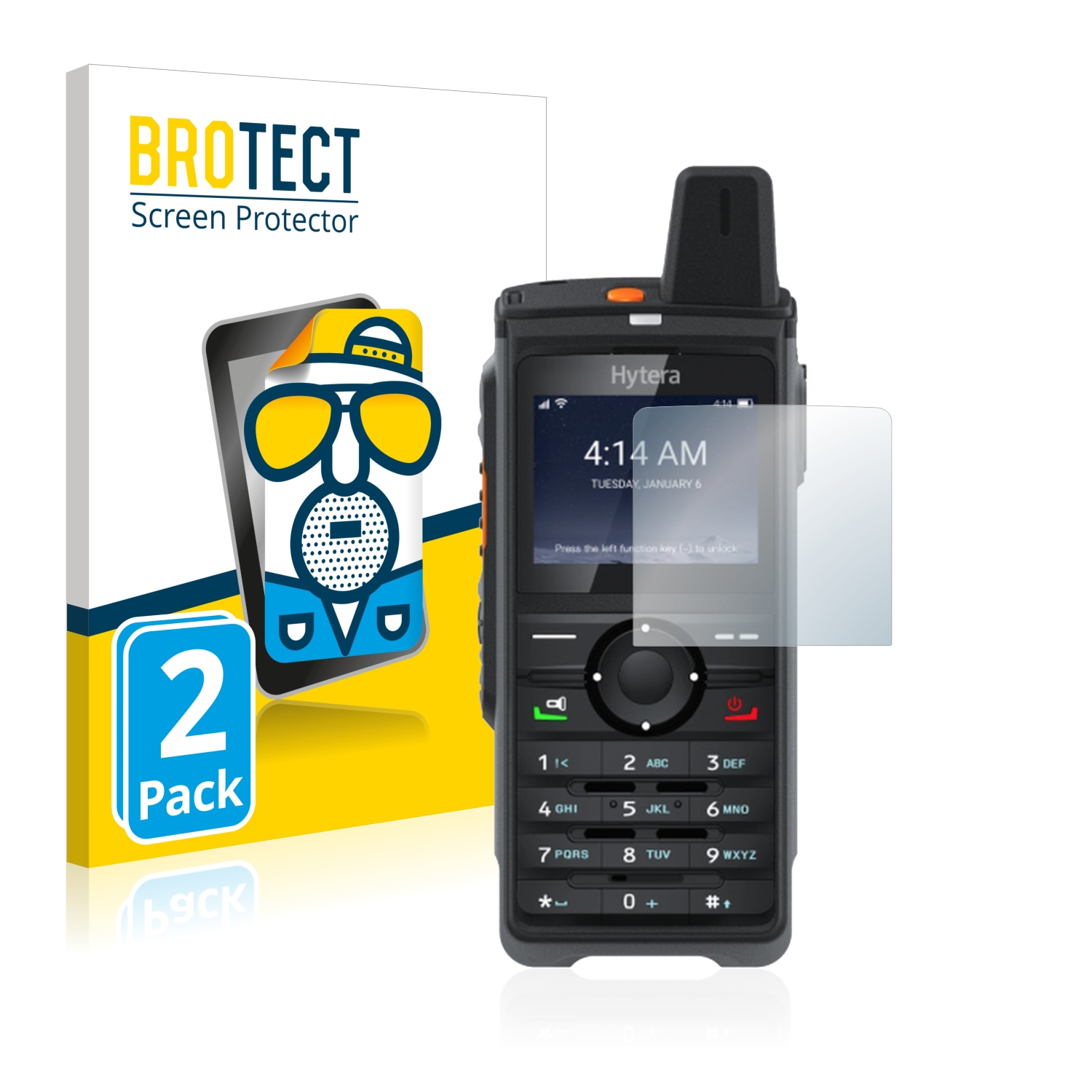 2x BROTECT Entspiegelungs-Folie pro Hytera PNC380