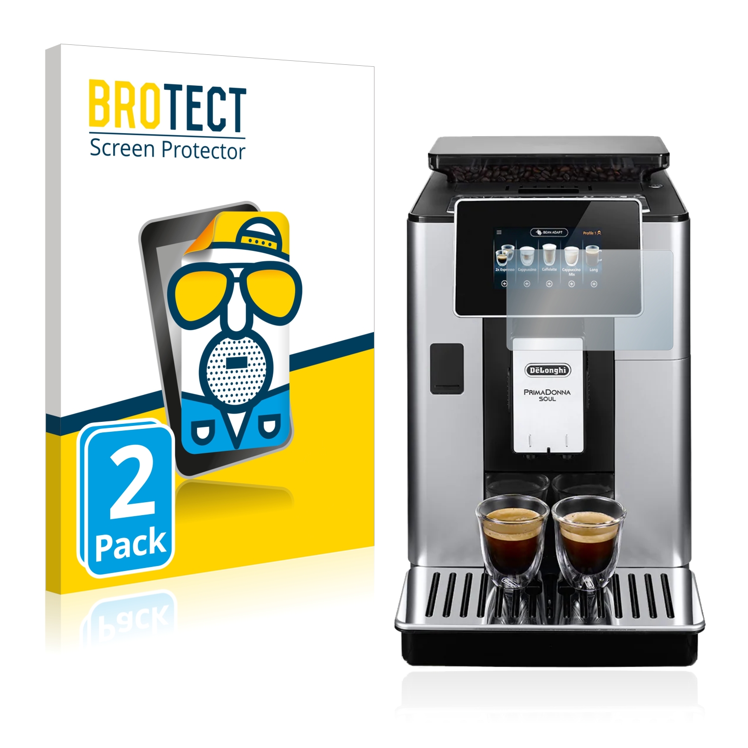 2x BROTECT Entspiegelungs-Folie pro DeLonghi PrimaDonna Soul ECAM610.74.MB