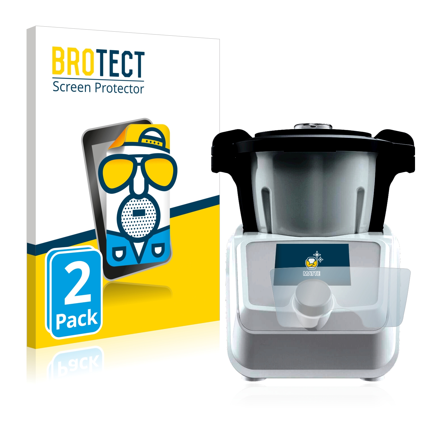 2x BROTECT Entspiegelungs-Folie pro SilverCrest Mini Monsieur Cuisine Connect