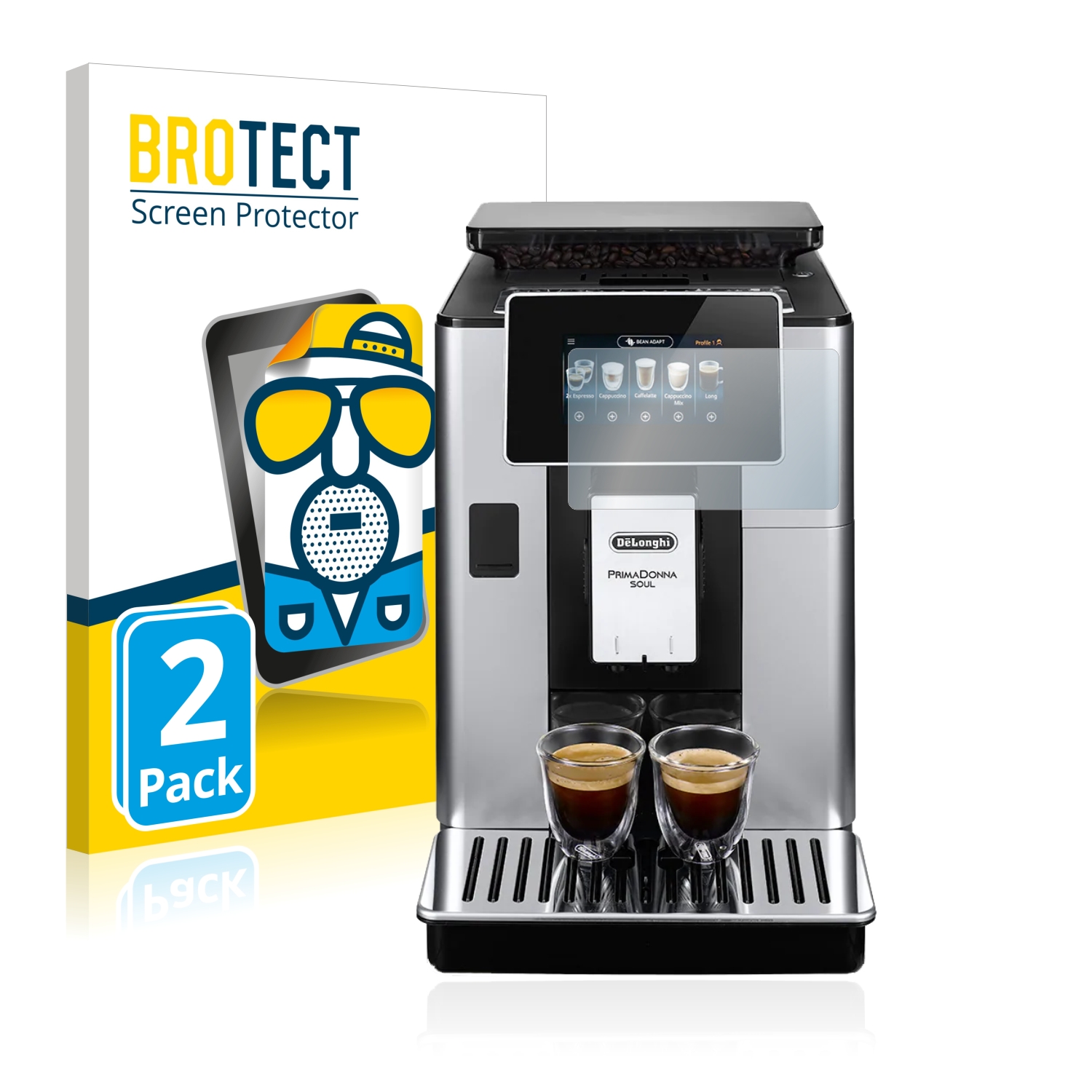 2x BROTECT Entspiegelungs-Folie pro DeLonghi PrimaDonna Soul ECAM610.55.SB