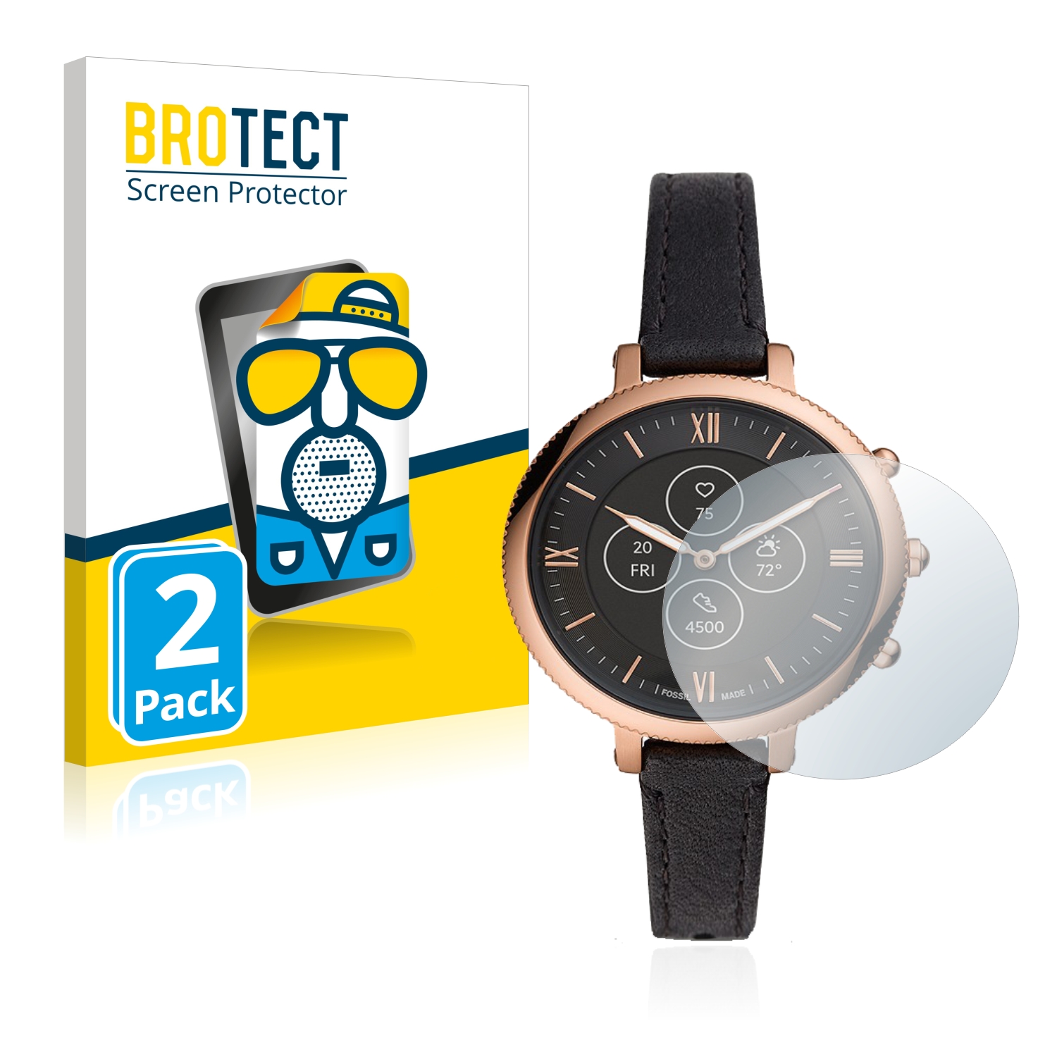 2x BROTECT Entspiegelungs-Folie pro Fossil Monroe Hybrid HR