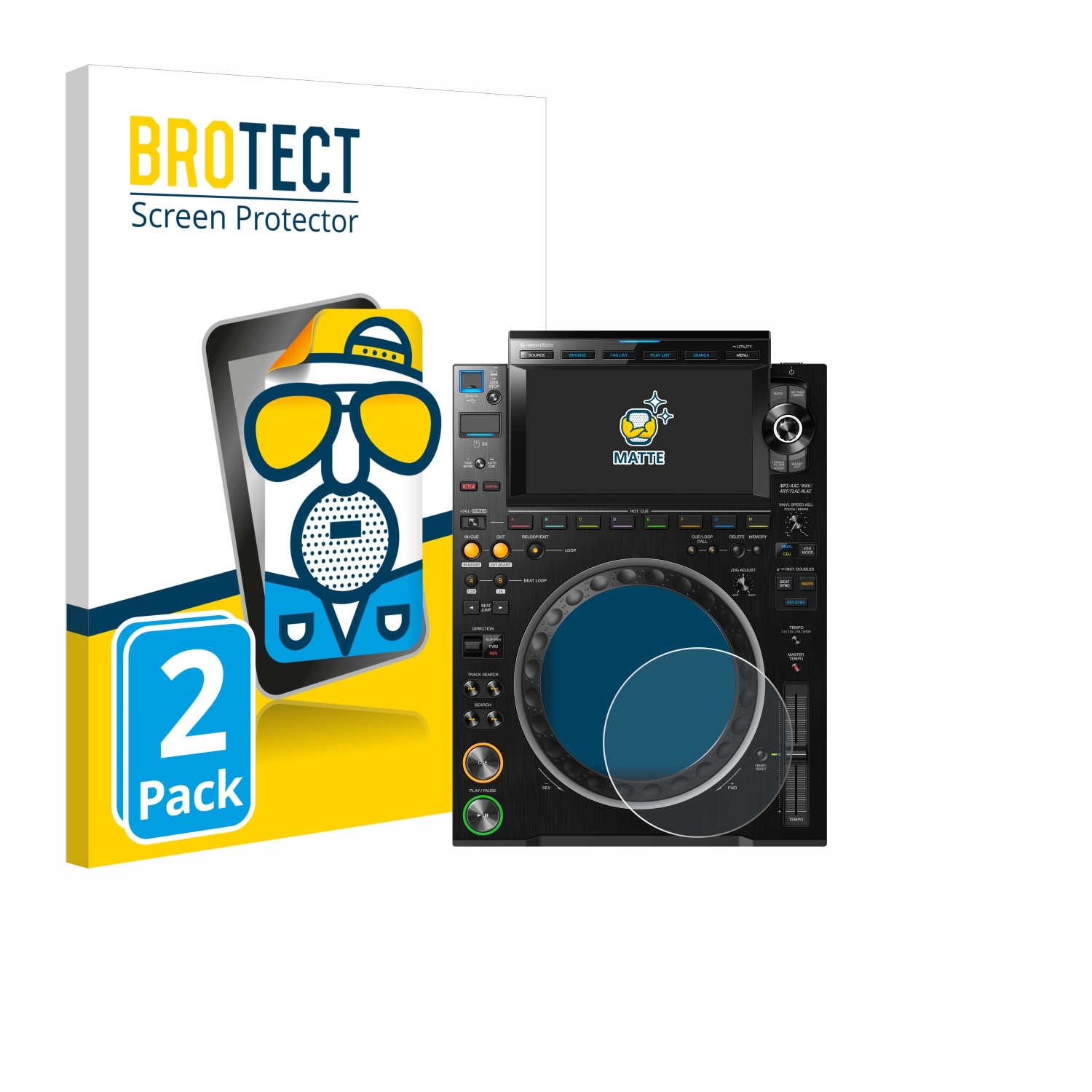 2x BROTECT Entspiegelungs-Folie pro Pioneer CDJ 3000 (Kreis)