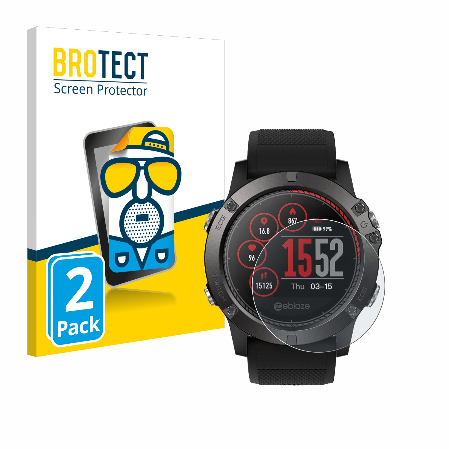 2x BROTECT Entspiegelungs-Folie pro Zeblaze Vibe 3 ECG